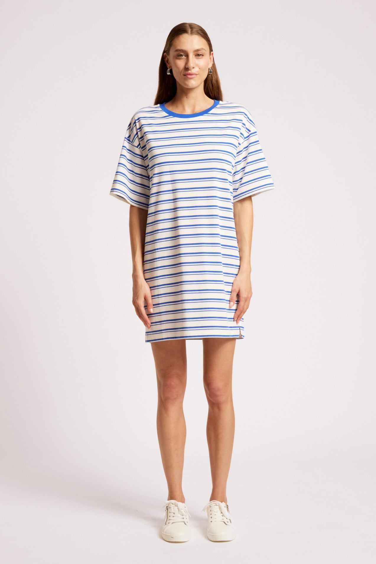 Paloma Striped Dress - Azure / White