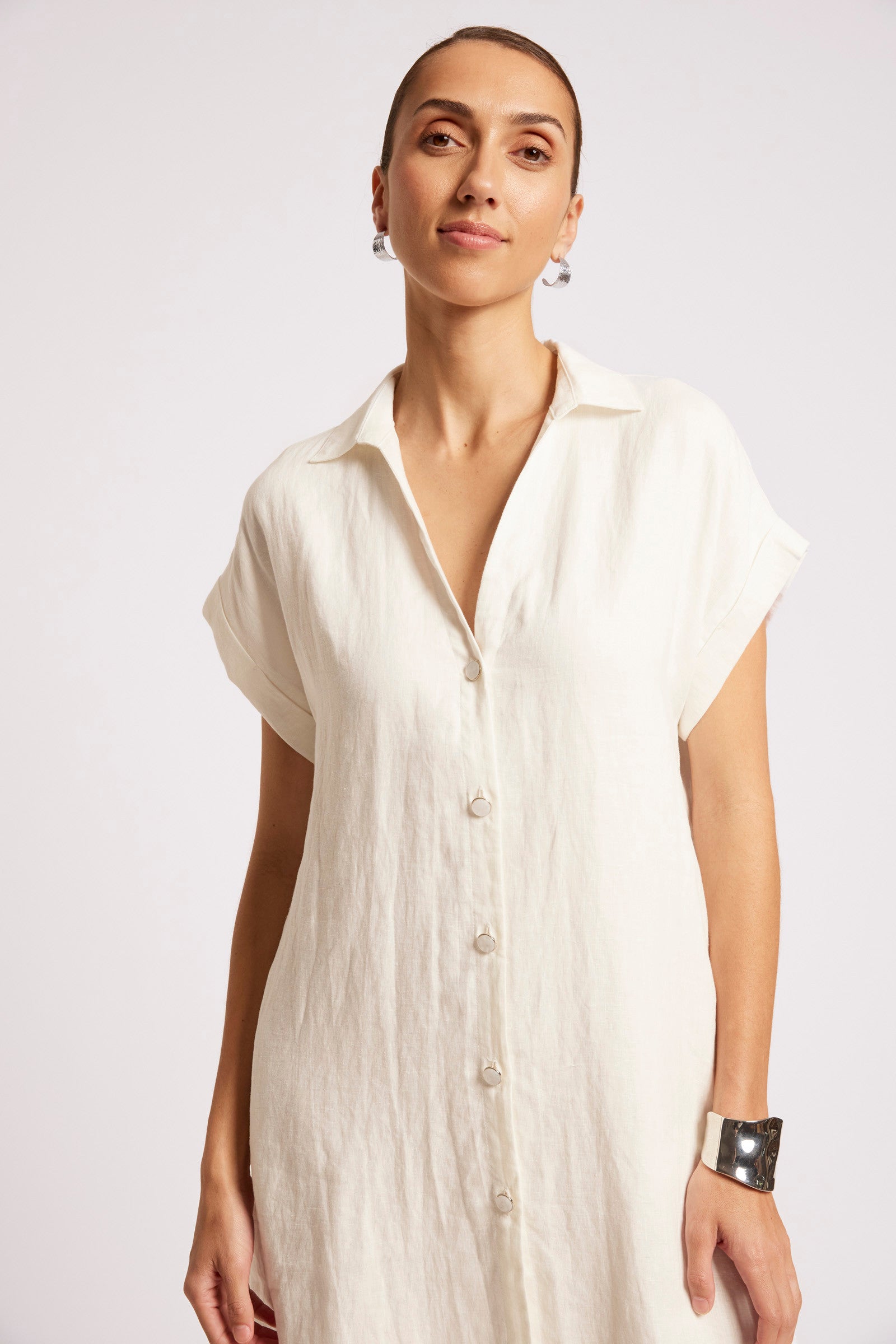 Maris Shirt Dress - White