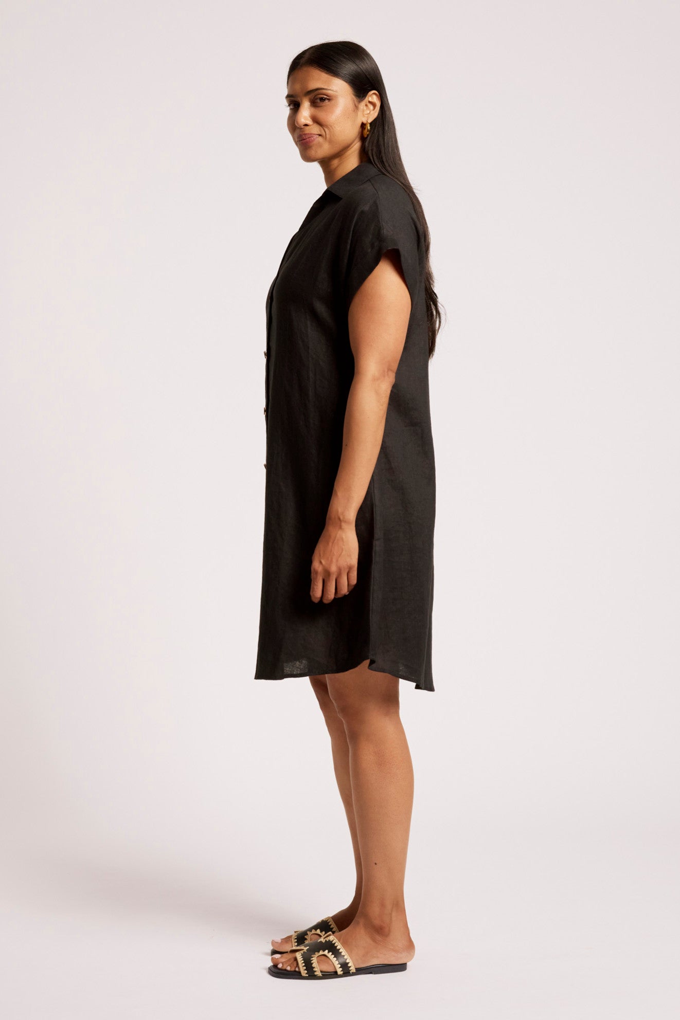 Maris Shirt Dress - Black