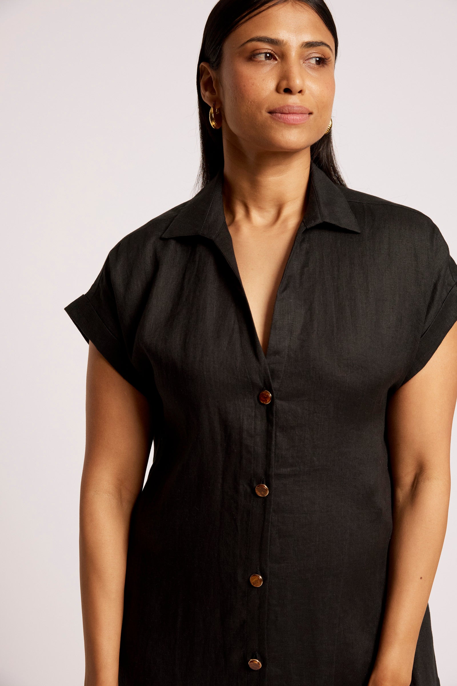 Maris Shirt Dress - Black