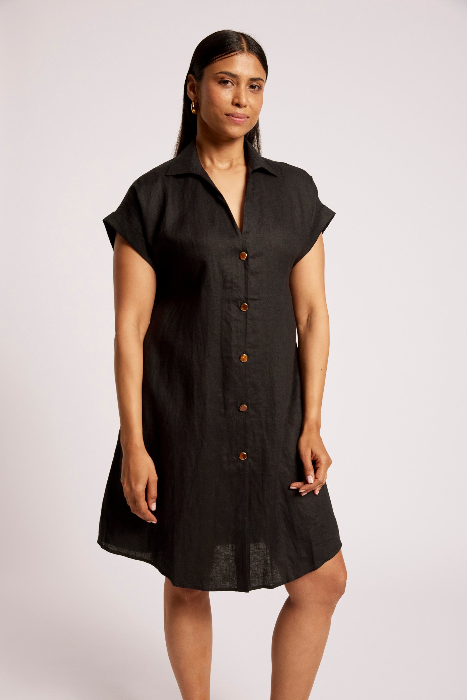 Maris Shirt Dress - Black
