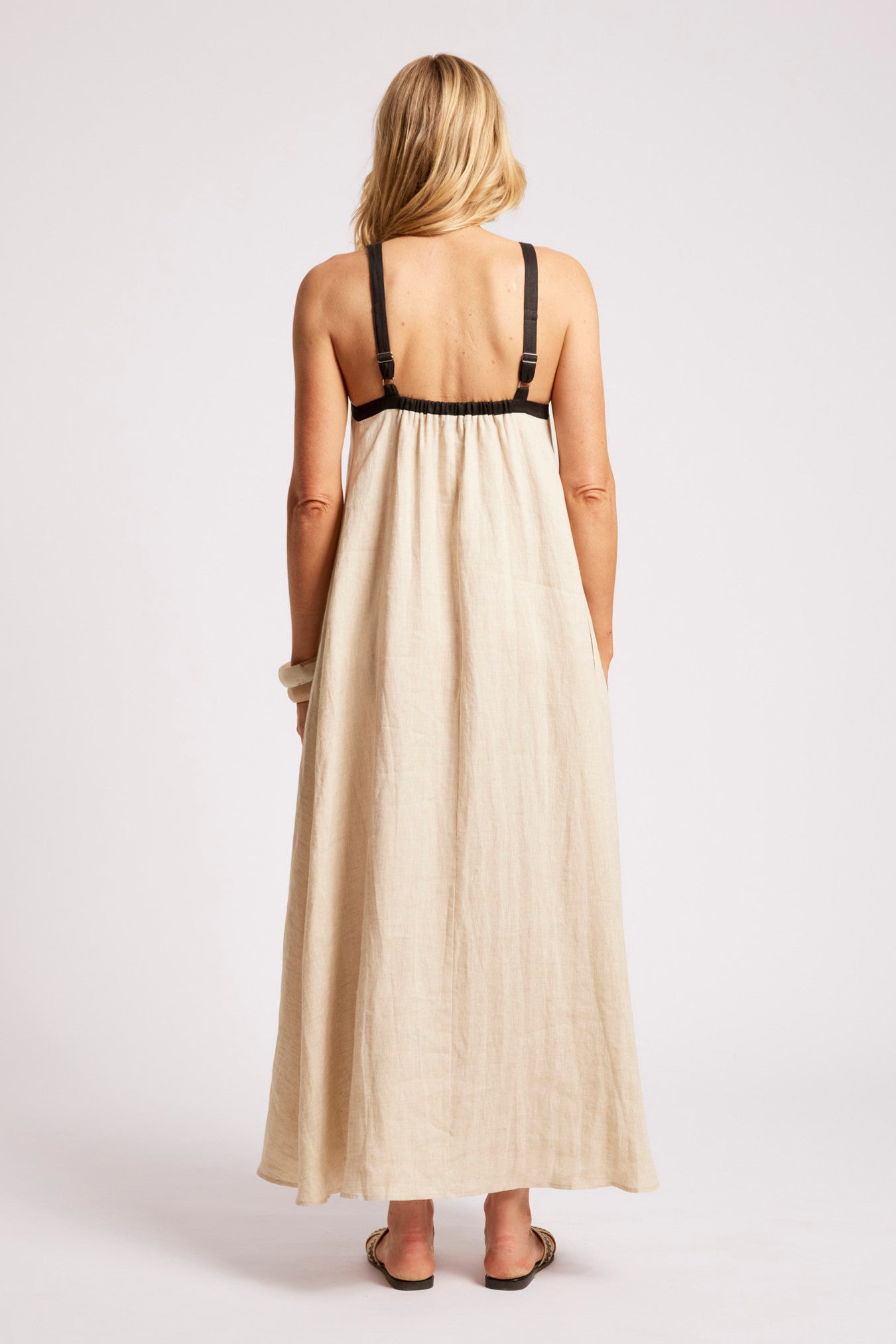 Maris Splice Tank Maxi Dress - Tusk / Black