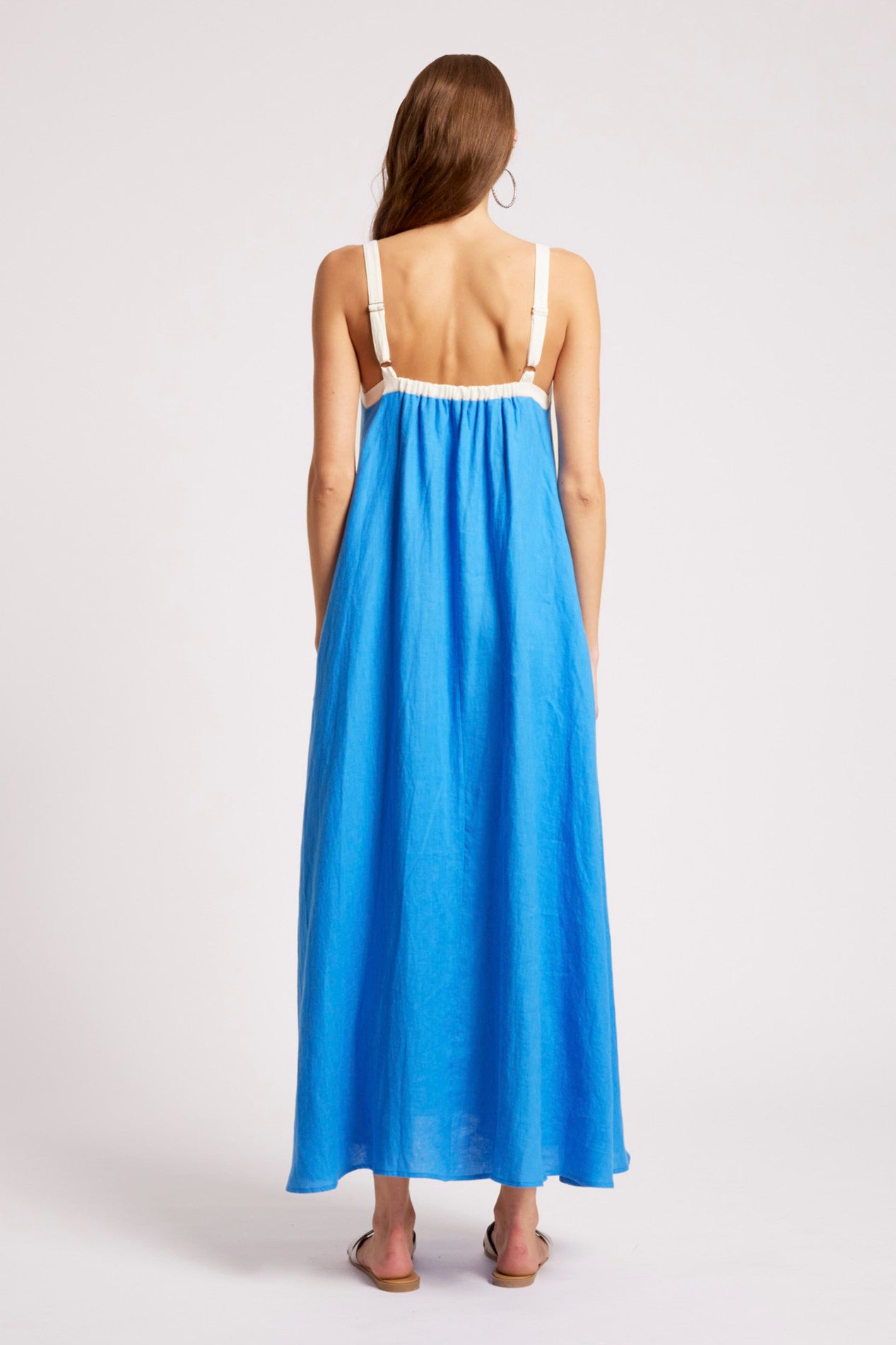 Maris Splice Tank Maxi Dress - Marine / White