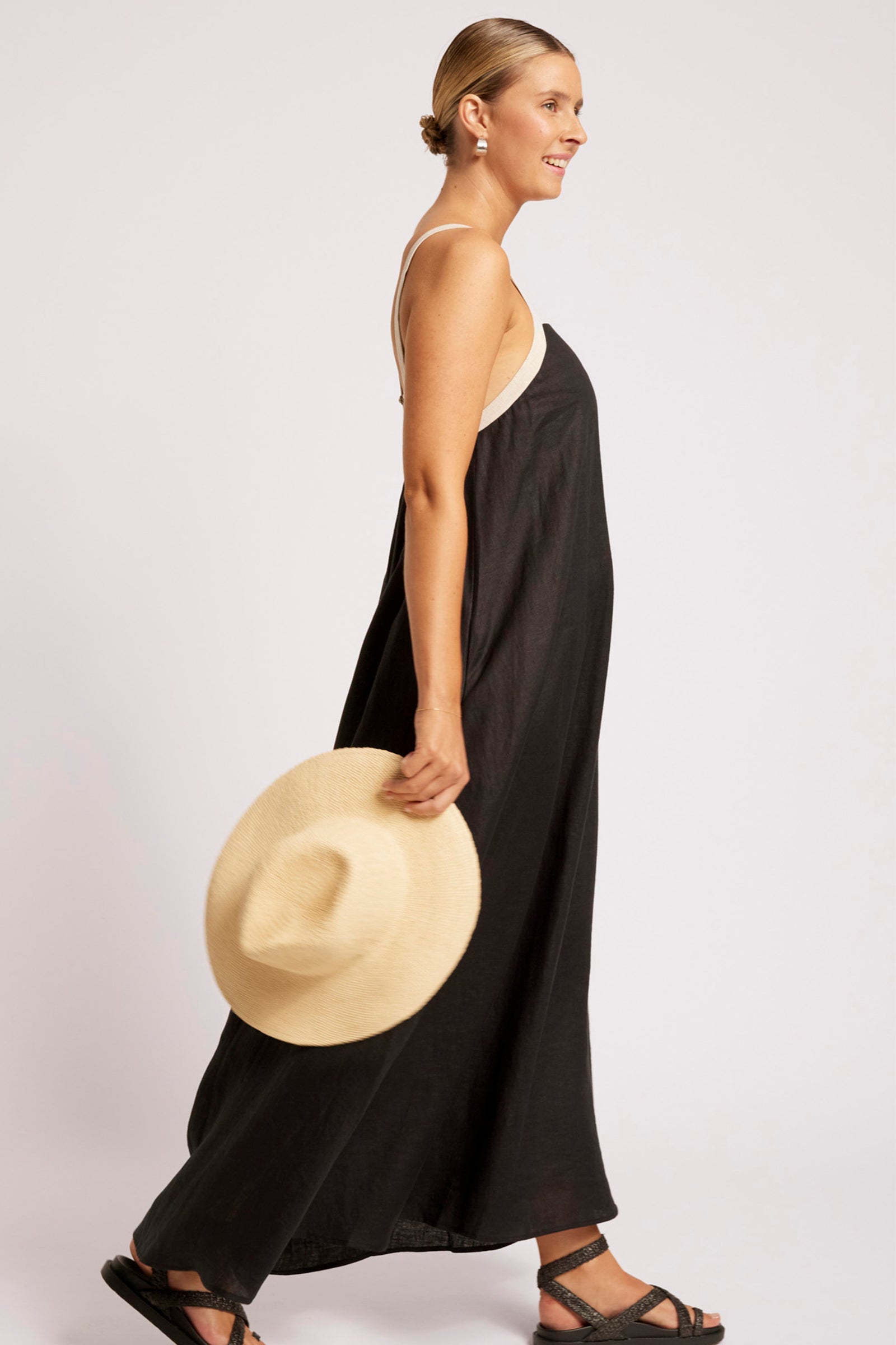 Maris Splice Tank Maxi Dress - Black / Tusk