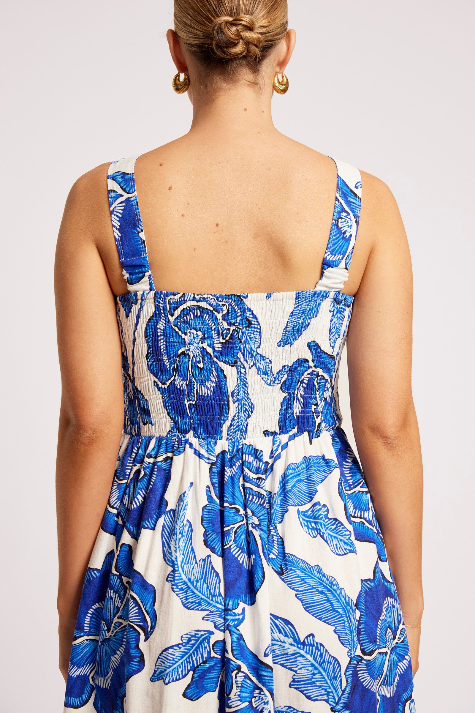 Gaia Shirred Tank Dress - Azure