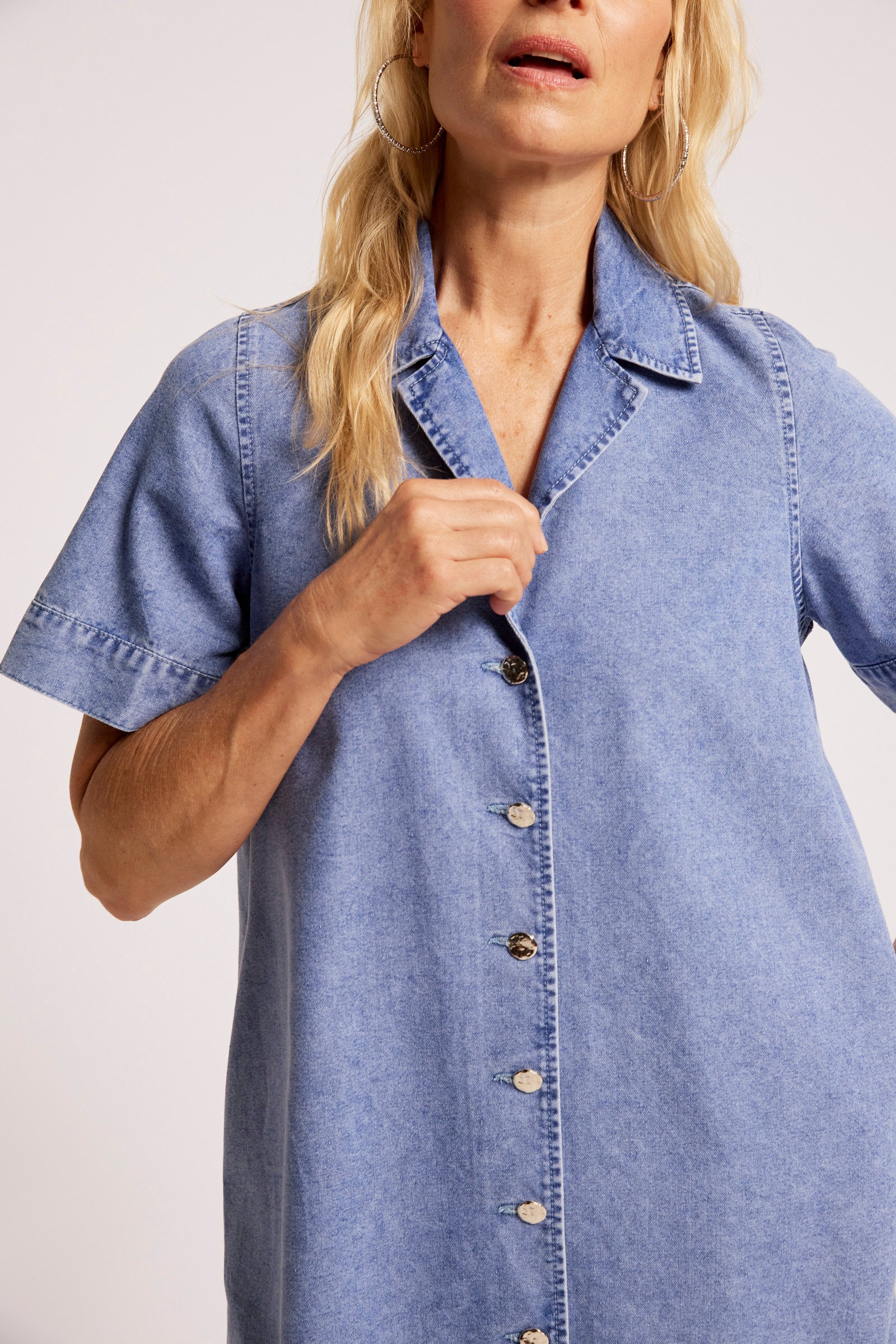 Dusk Denim Shirt Dress - Denim