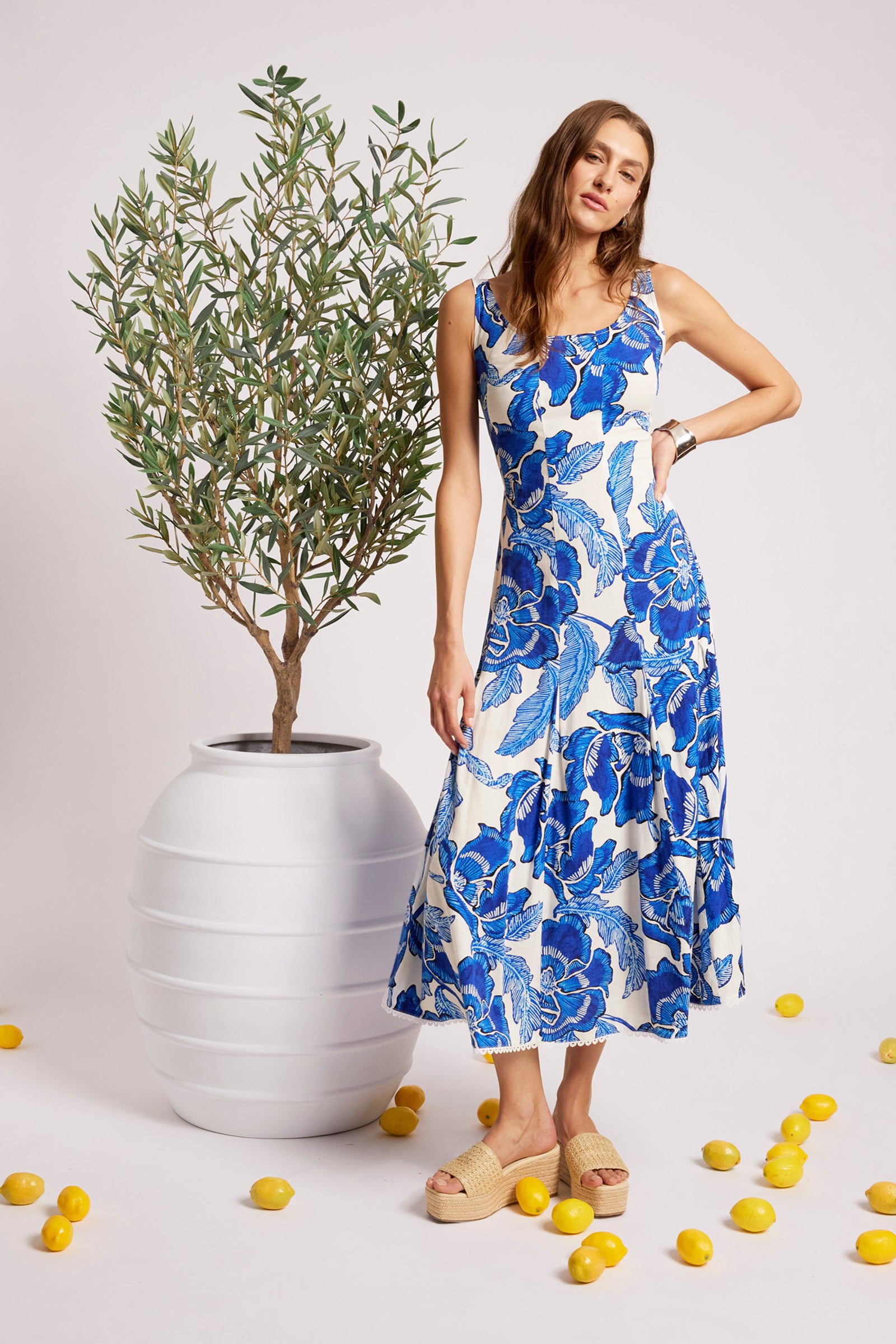 Gaia Tank Maxi Dress - Azure