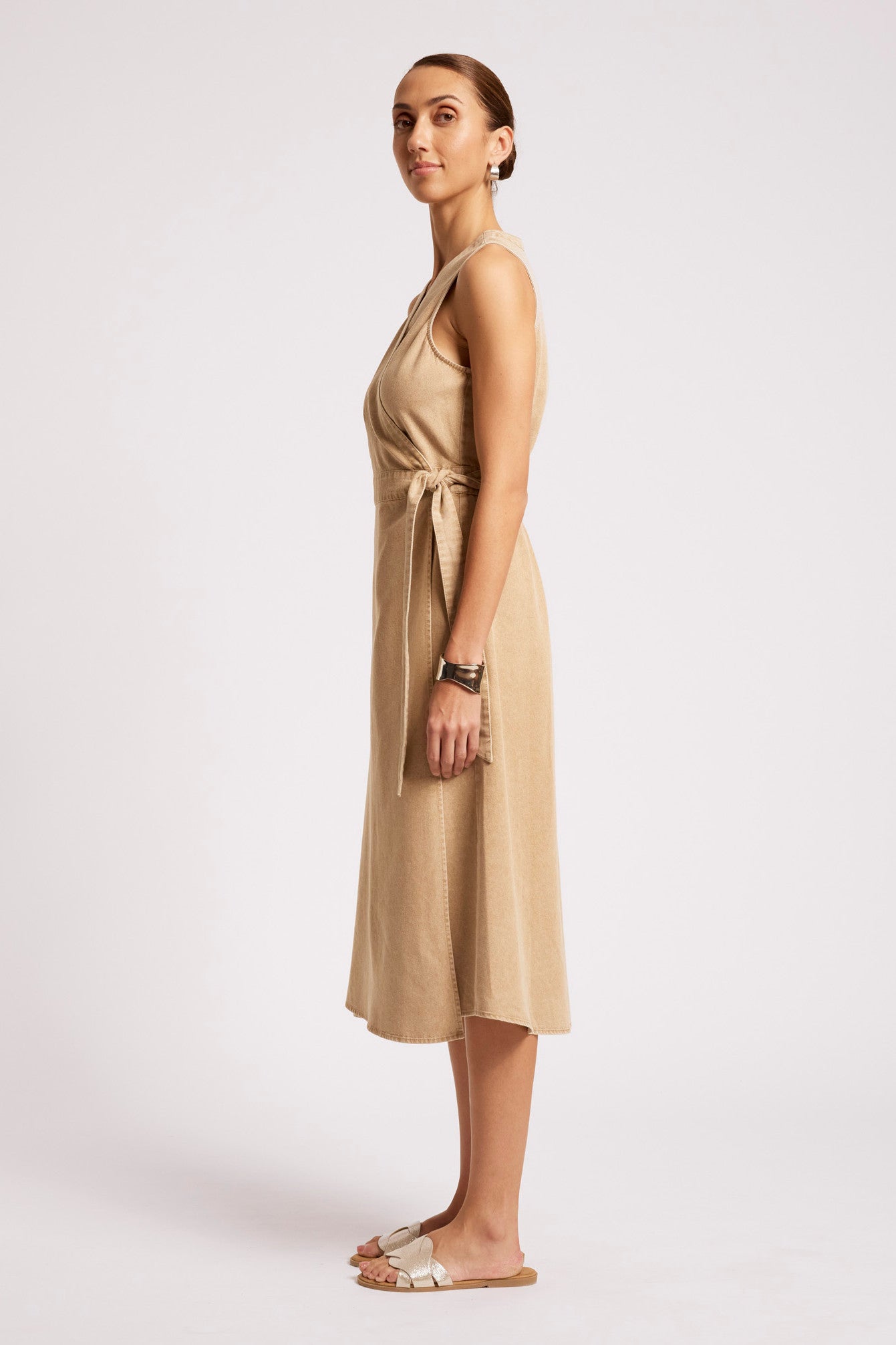 Dusk Denim Wrap Dress - Dune