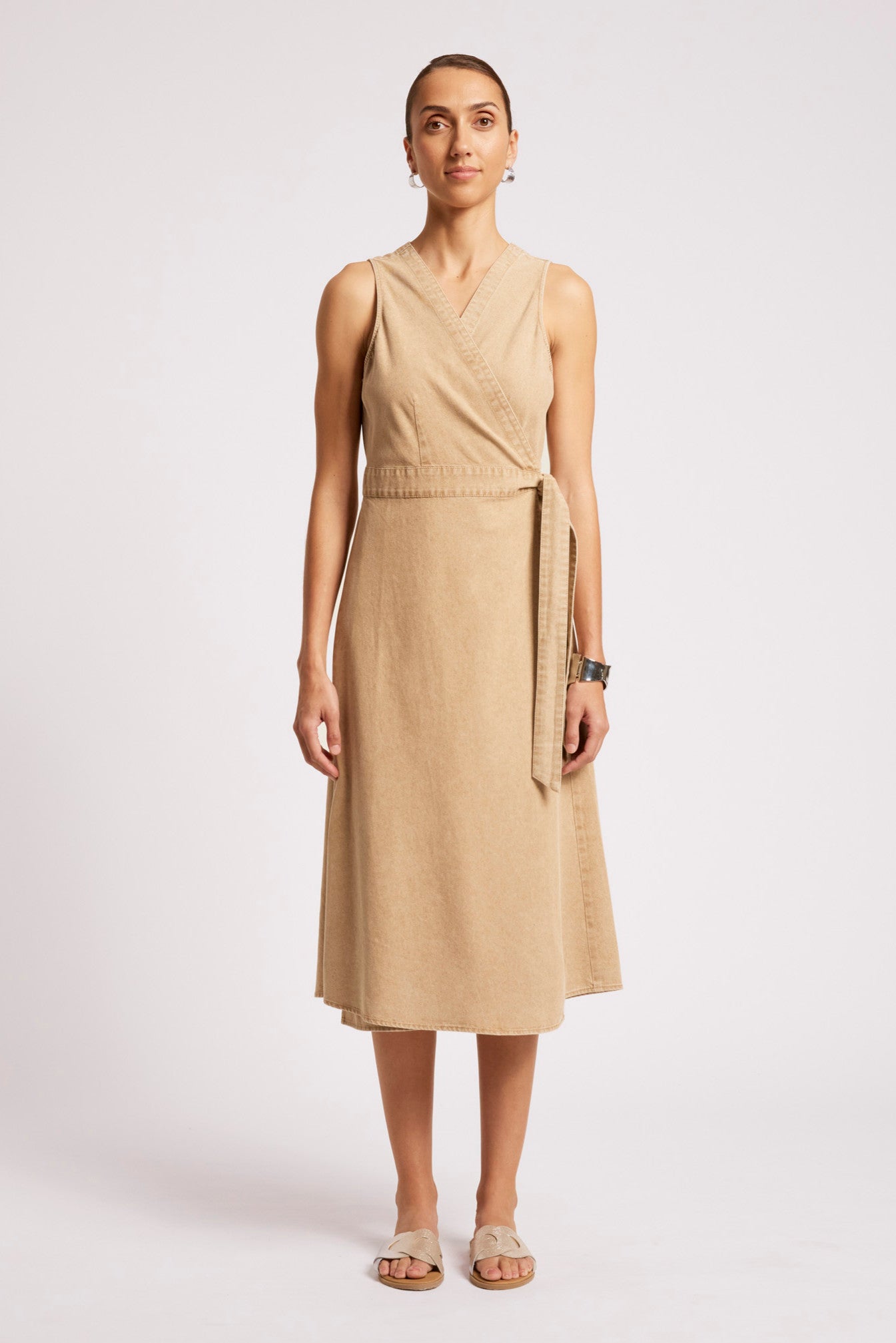 Dusk Denim Wrap Dress - Dune