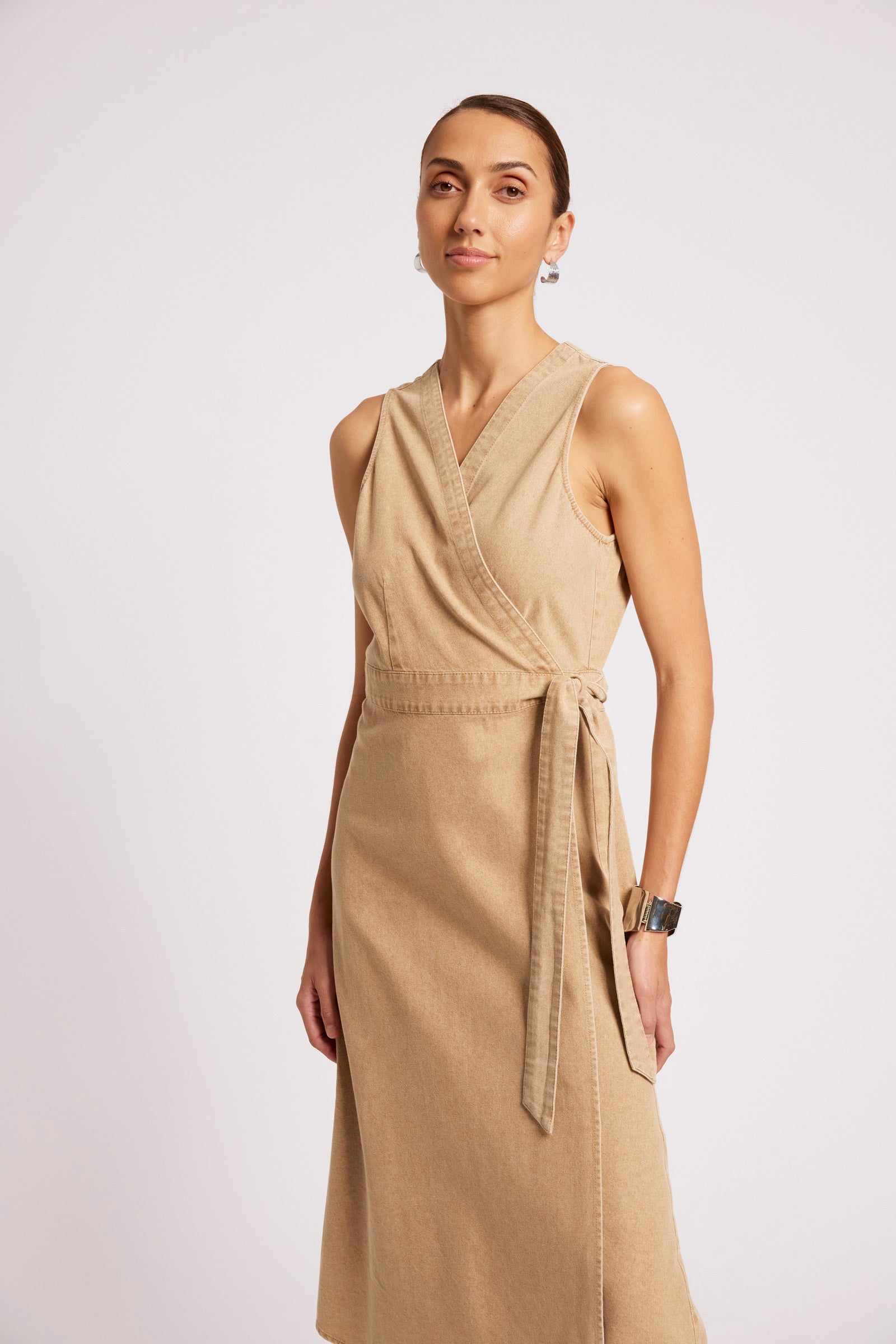 Dusk Denim Wrap Dress - Dune