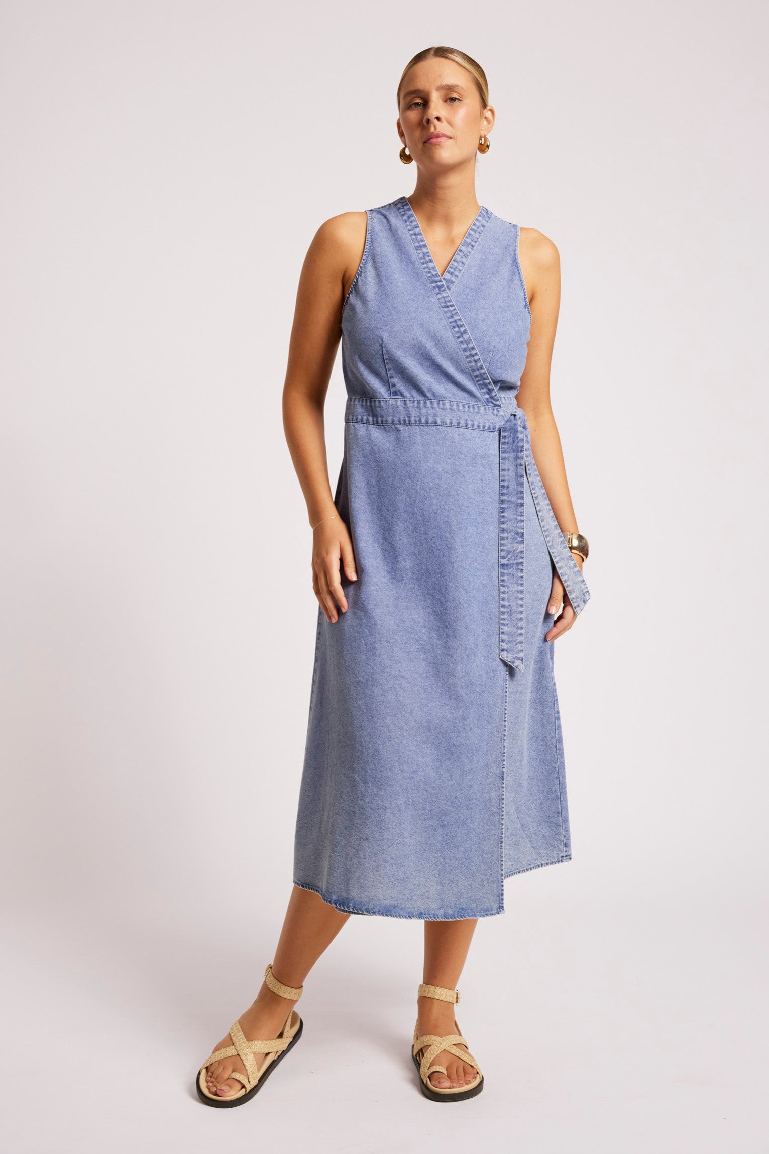 Dusk Denim Wrap Dress - Denim