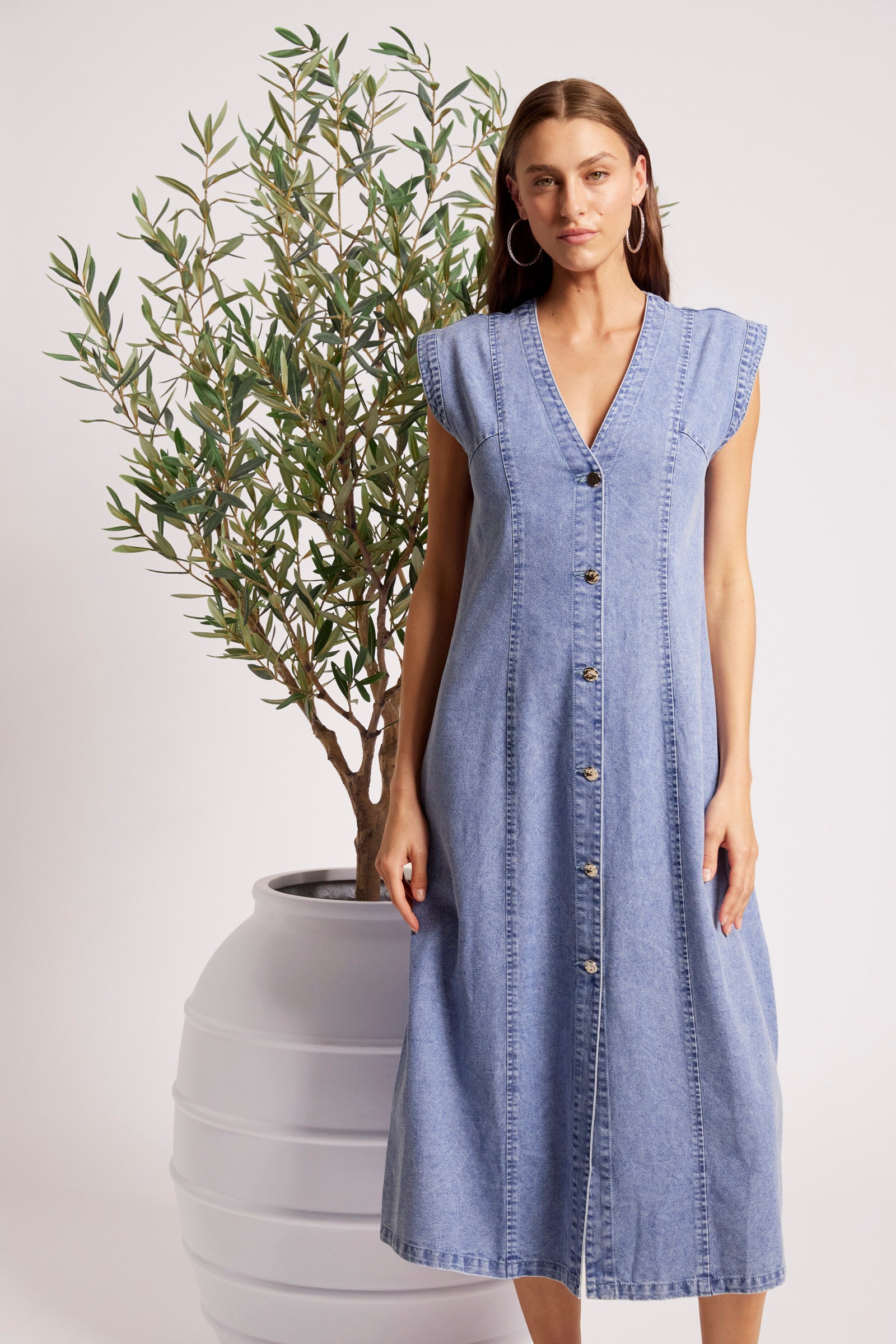 Dusk Denim Maxi Dress - Denim