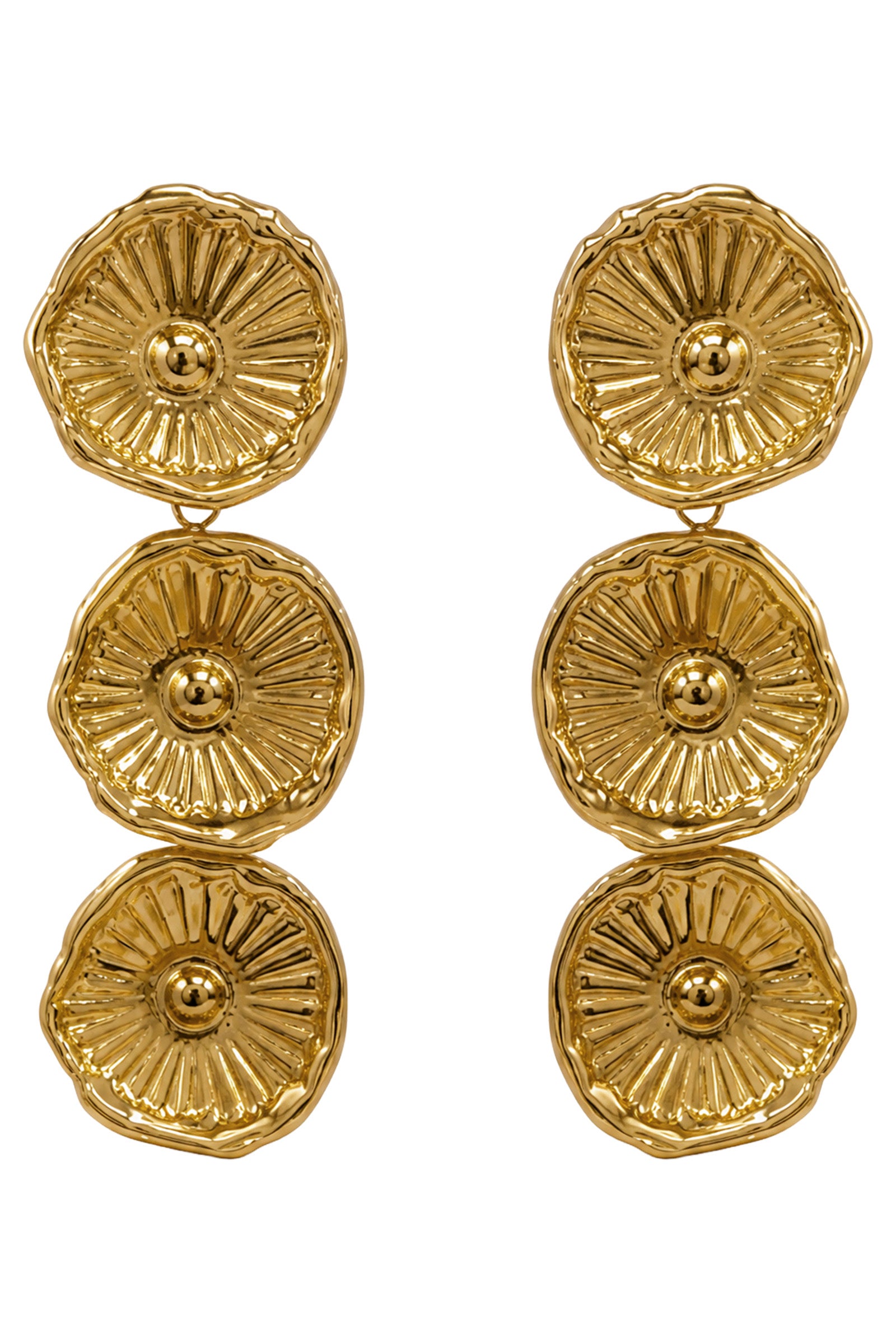 Seaside Earring - Triple Gold Urchin