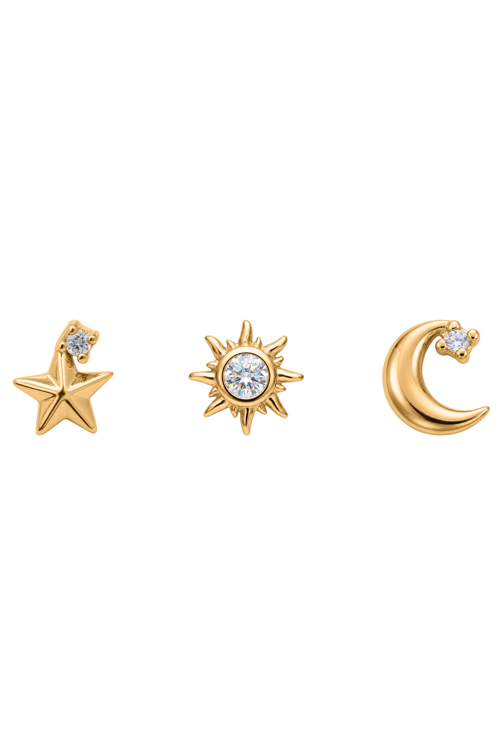 Heritage Trio Earrings - Moon Gold