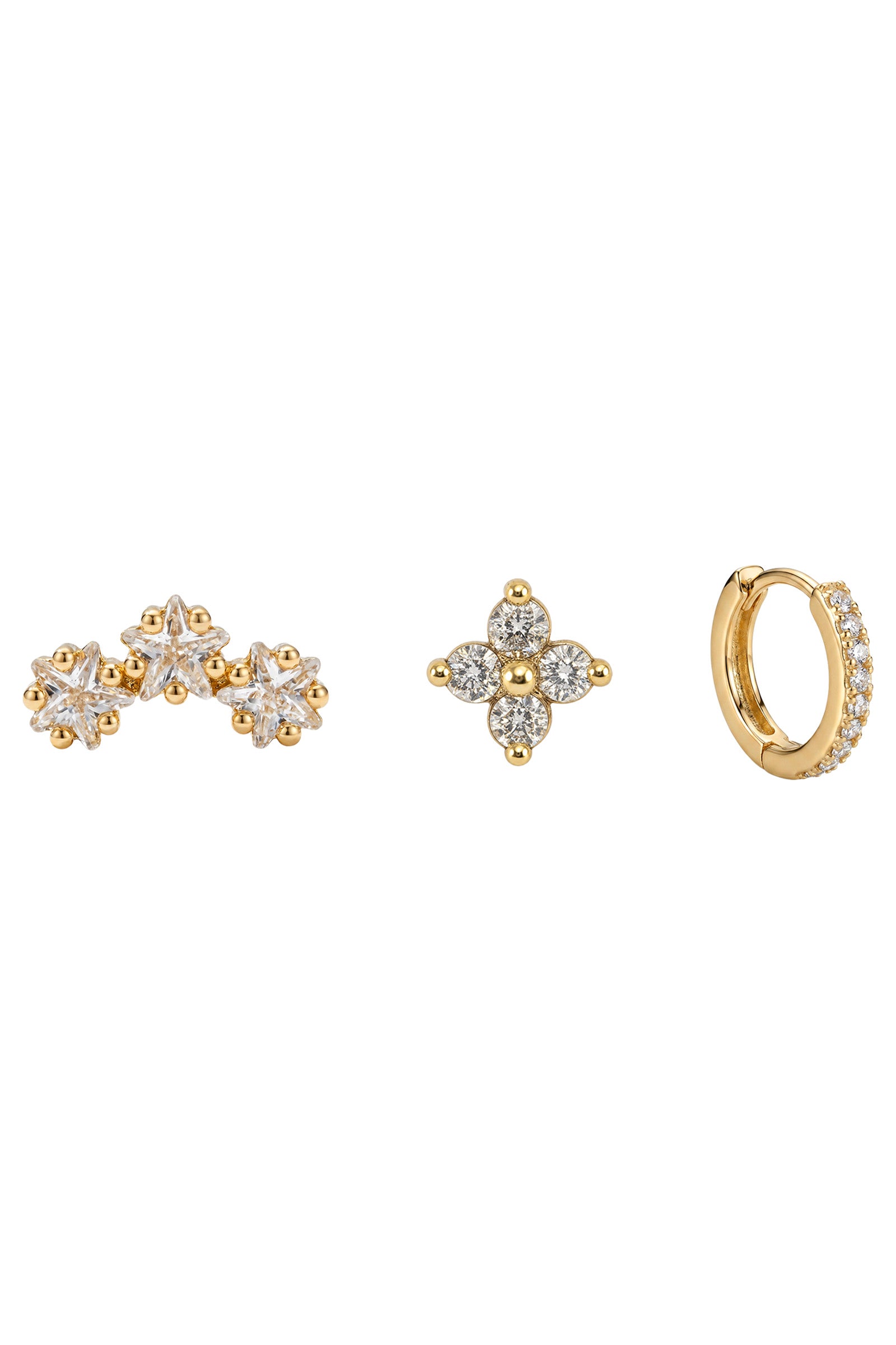 Heritage Trio Earrings - Huggie