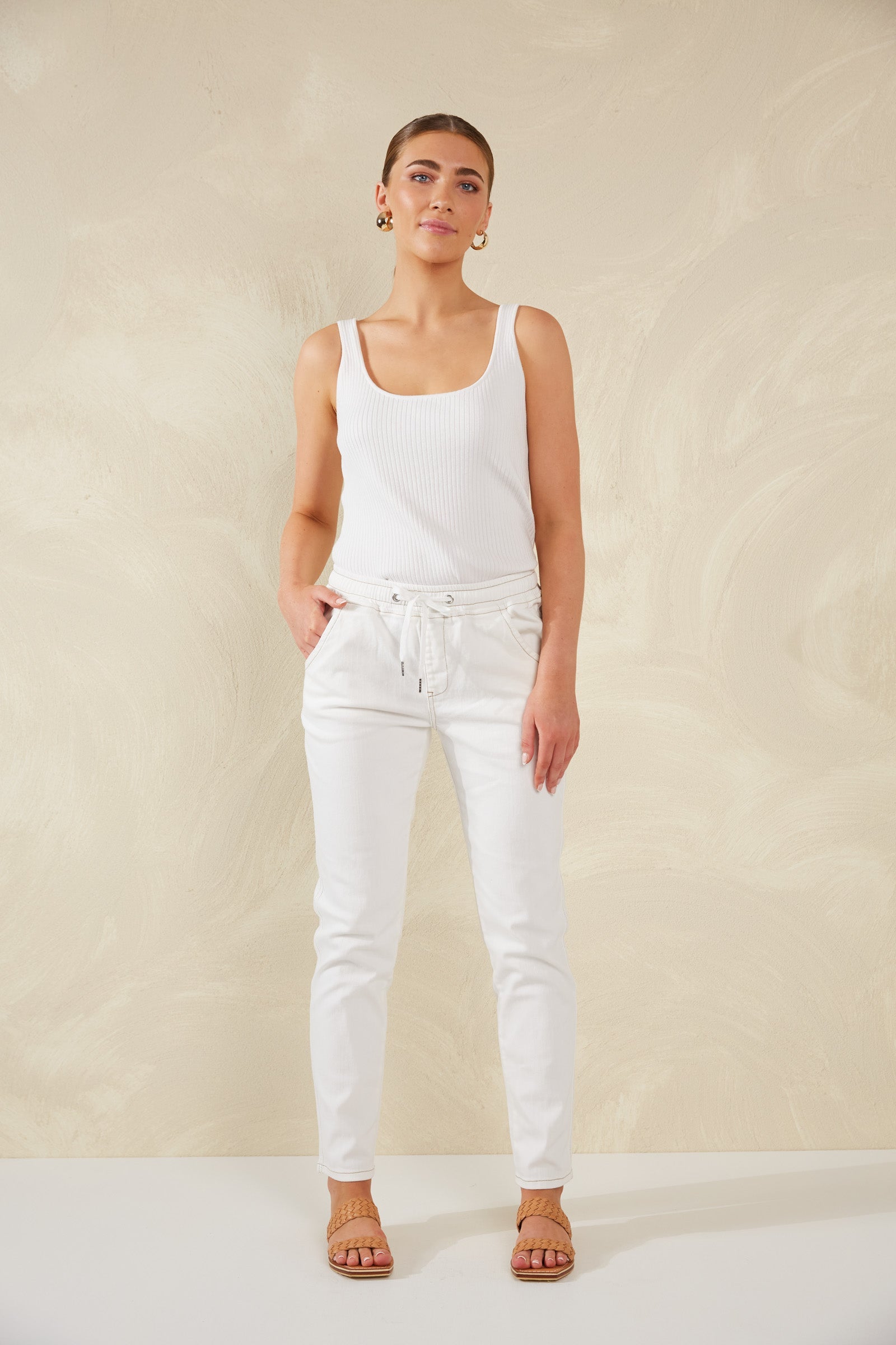 Dalton Denim Pant - White - eb&ive Clothing - Denim Jean