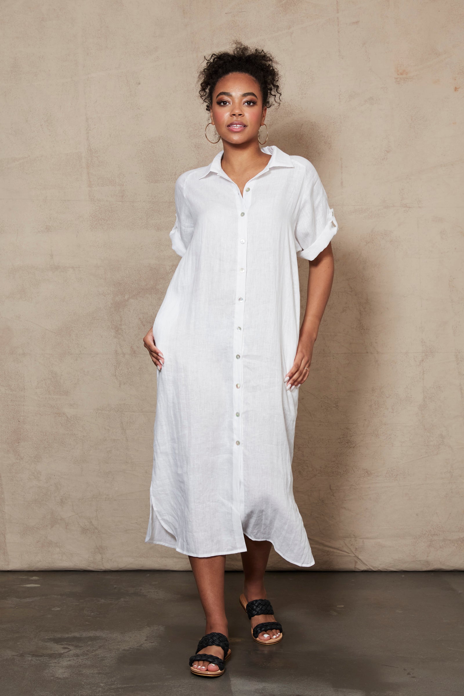 Studio Shirt Dress - Salt
