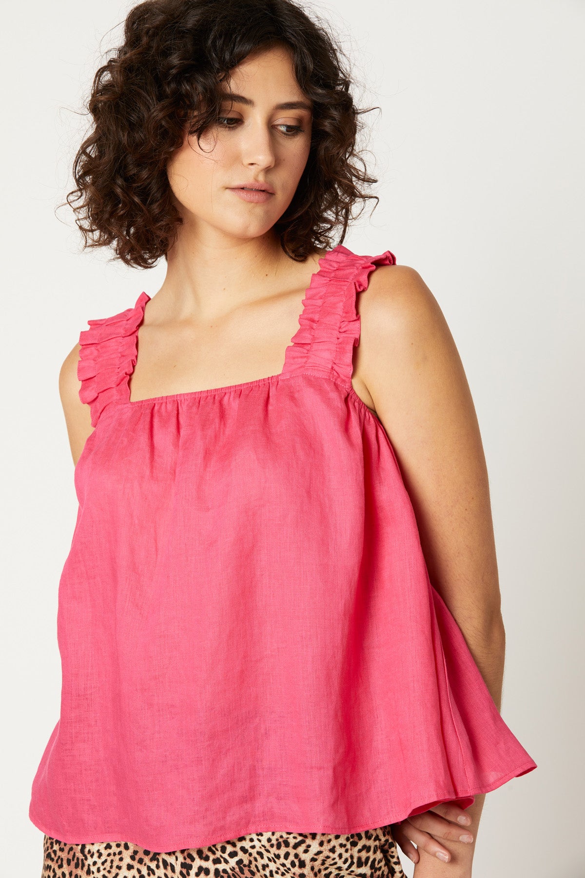 Nala Tank - Flamingo - eb&ive Clothing - Top Sleeveless Linen