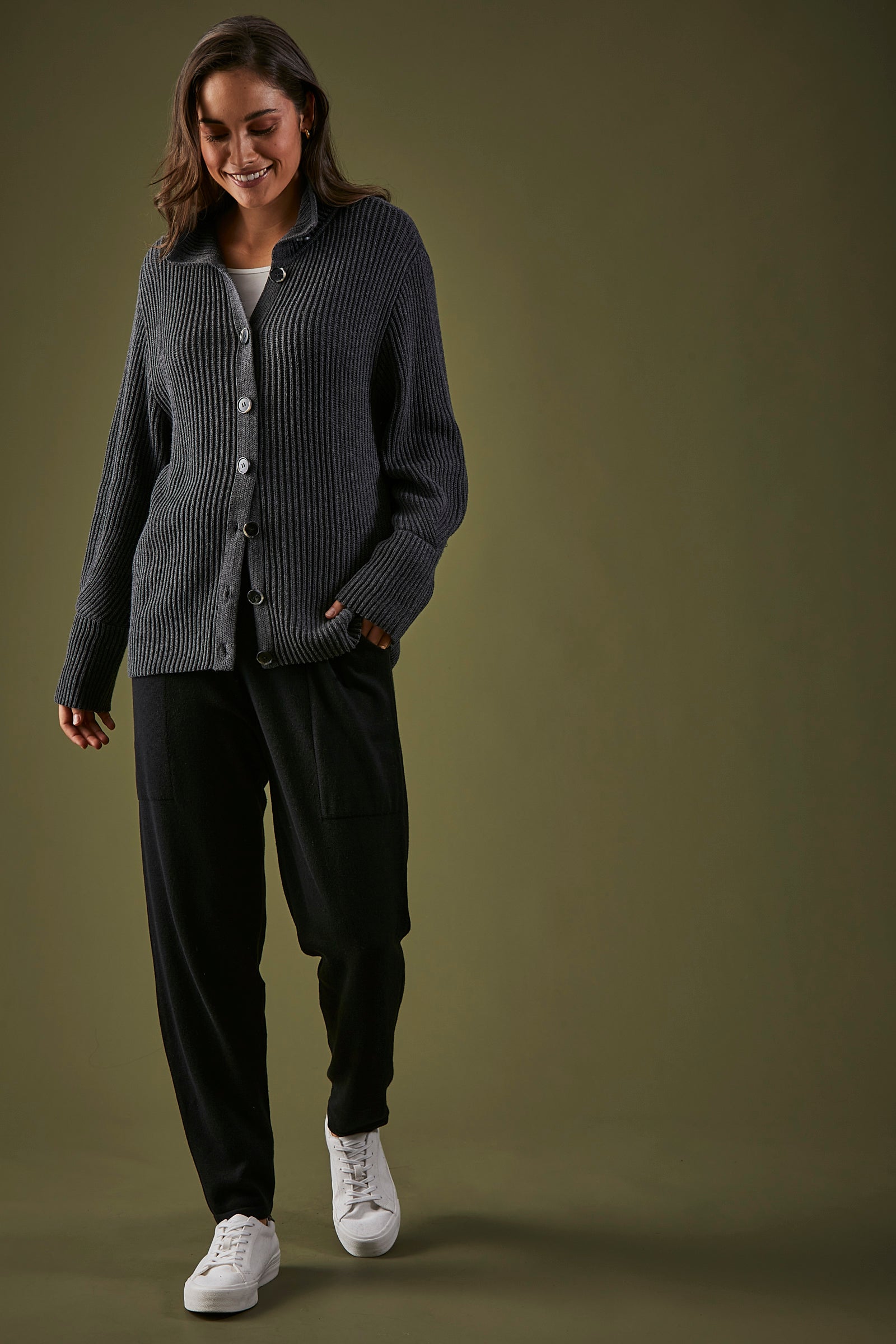 Mona Cardigan - Chrome - eb&ive Clothing - Knit Cardigan