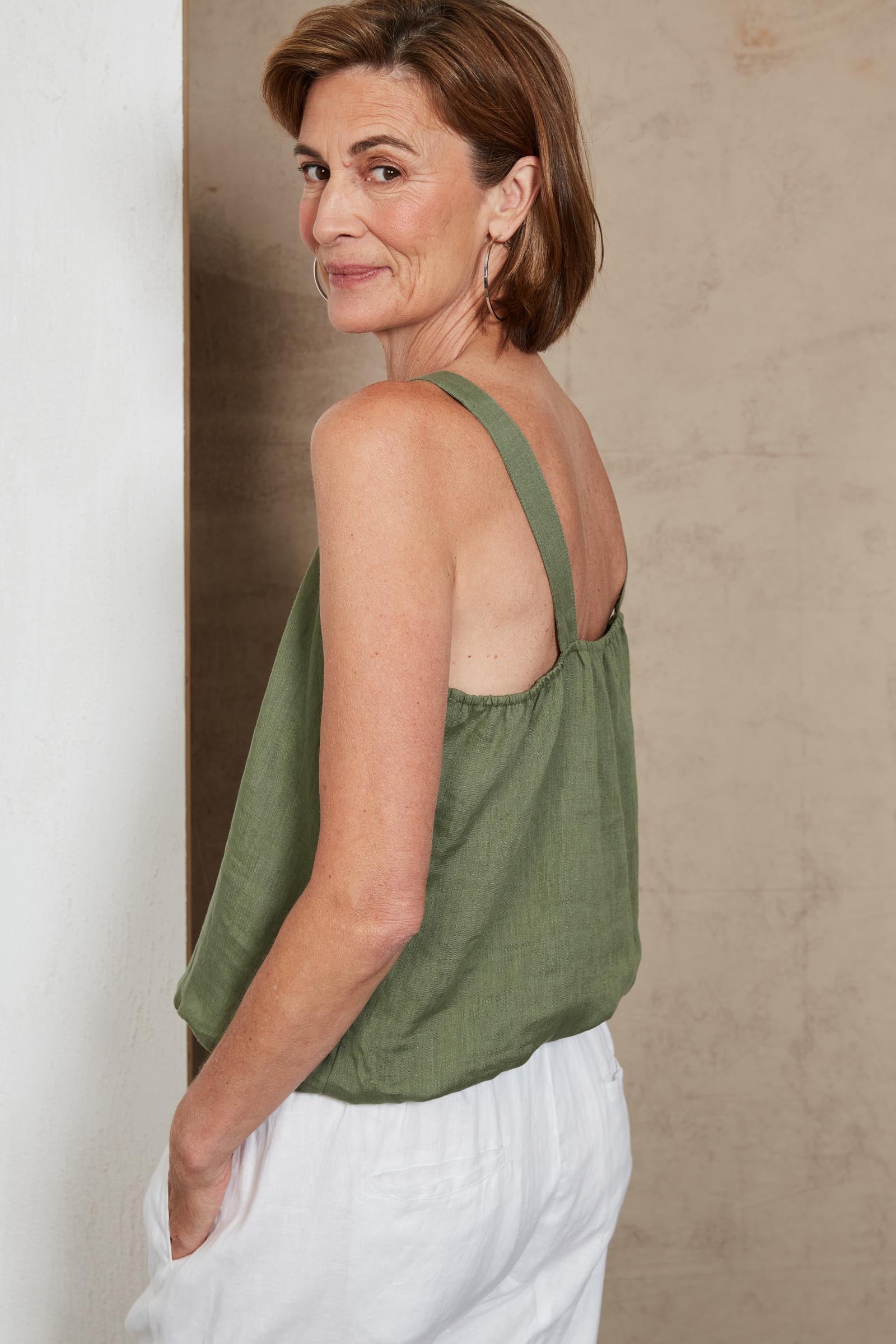 Indica Tank - Fern - eb&ive Clothing - Top Sleeveless Linen