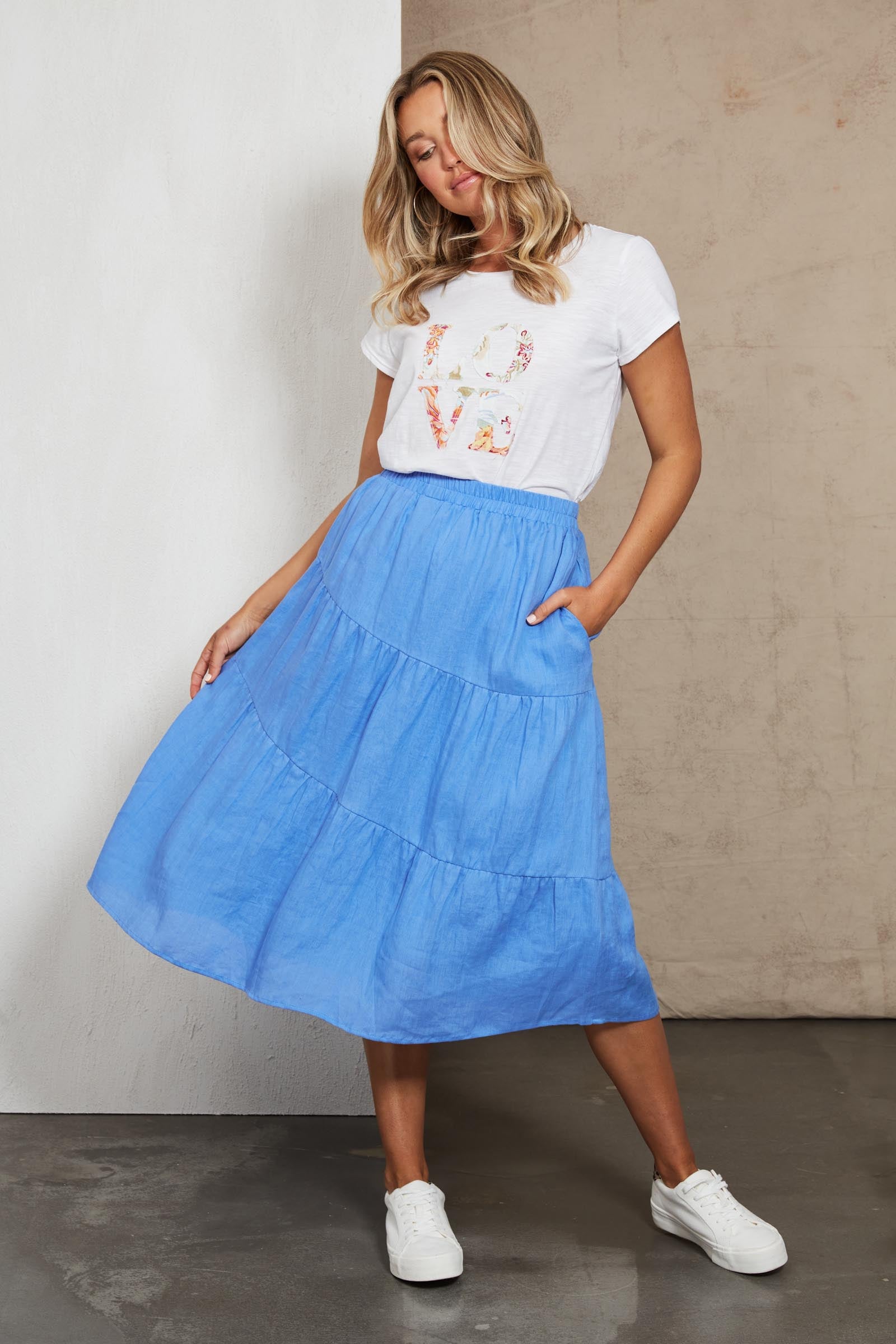 Indica Skirt - Capri - eb&ive Clothing - Skirt Mid Linen