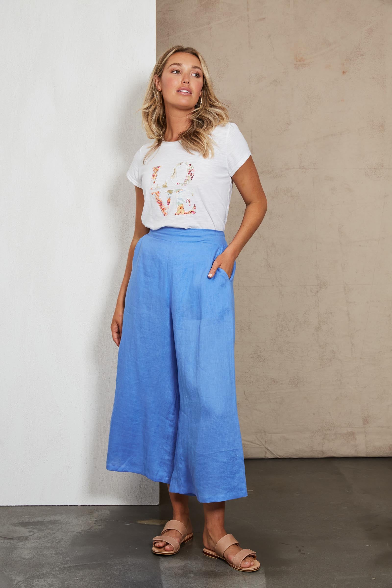 Indica Crop Pant - Capri - eb&ive Clothing - Pant Wide Linen