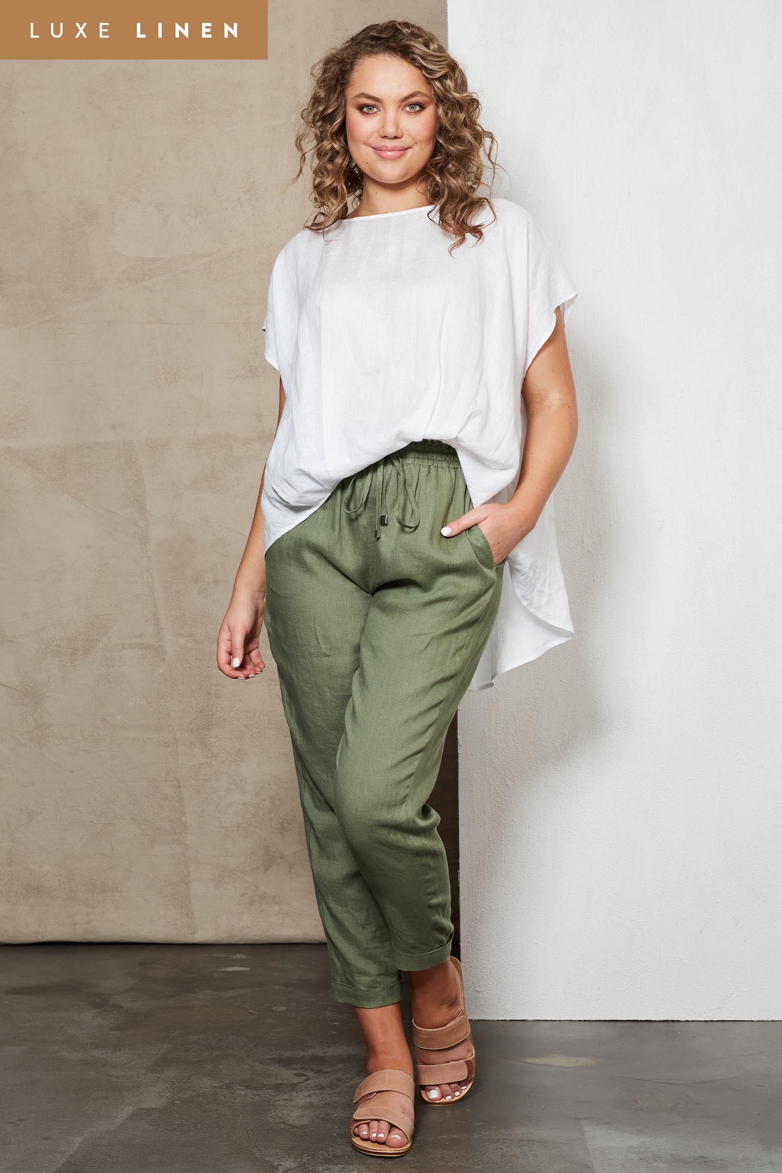 Indica Pant - Fern - eb&ive Clothing - Pant Relaxed Linen