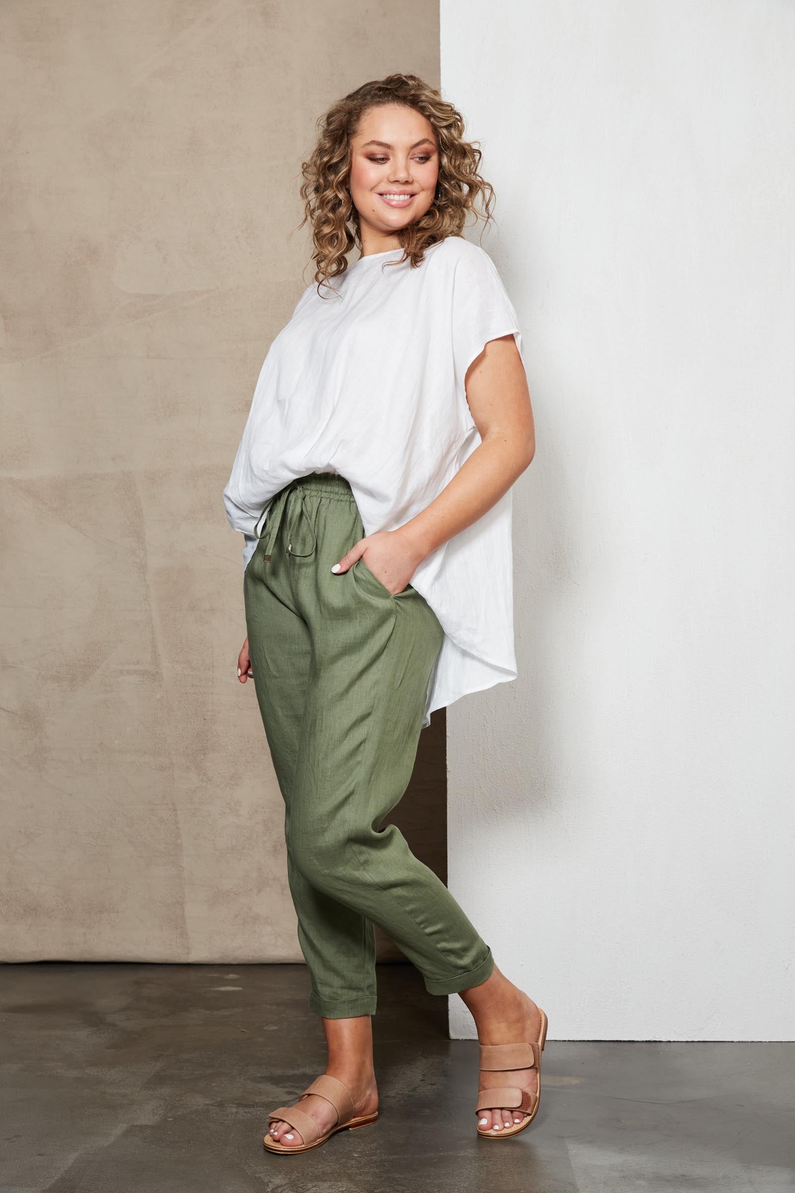 Indica Pant - Fern - eb&ive Clothing - Pant Relaxed Linen