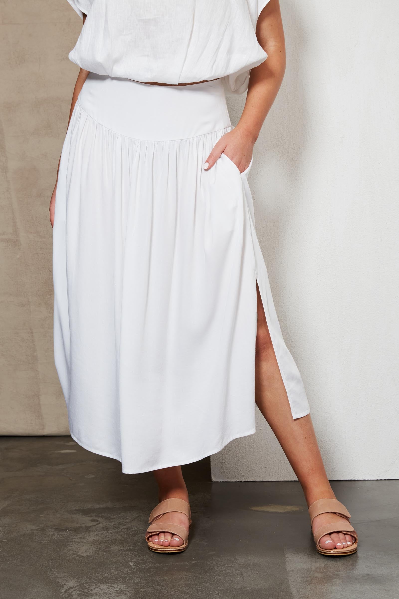 Amity Skirt - Salt - eb&ive Clothing - Skirt Mid
