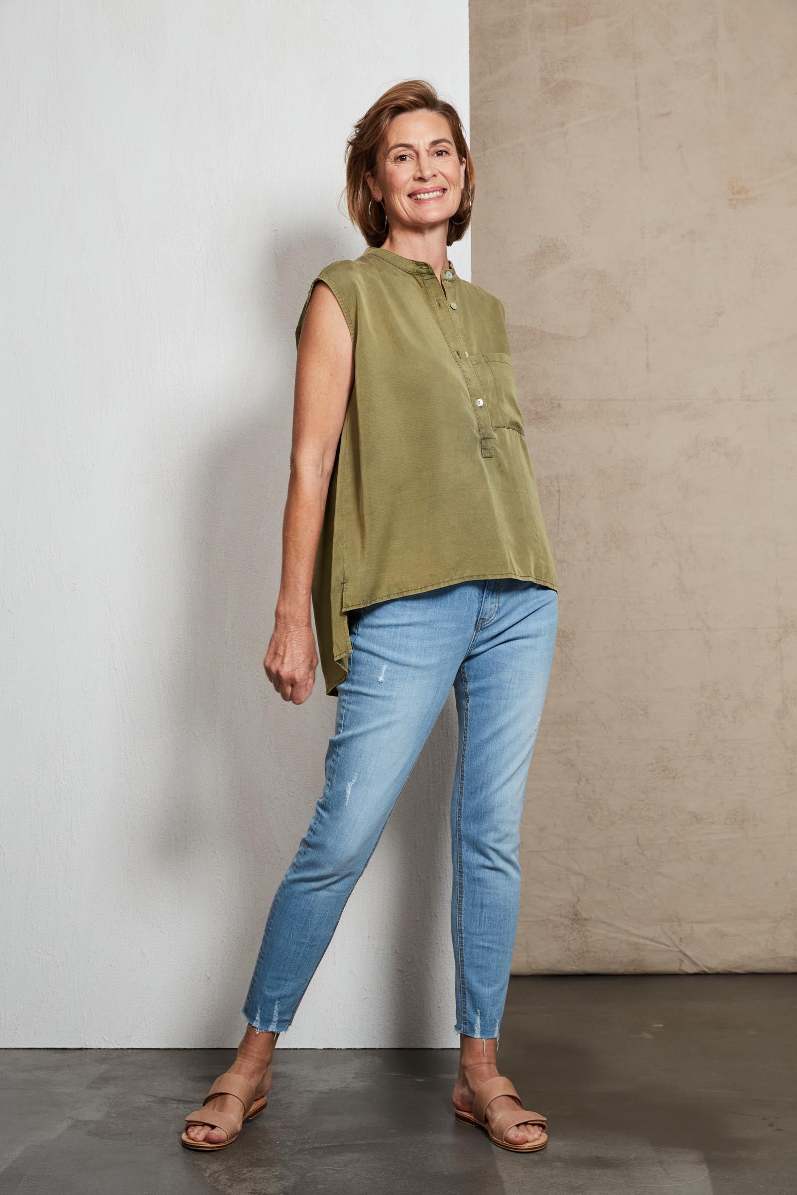 Amity Top - Moss - eb&ive Clothing - Top Sleeveless