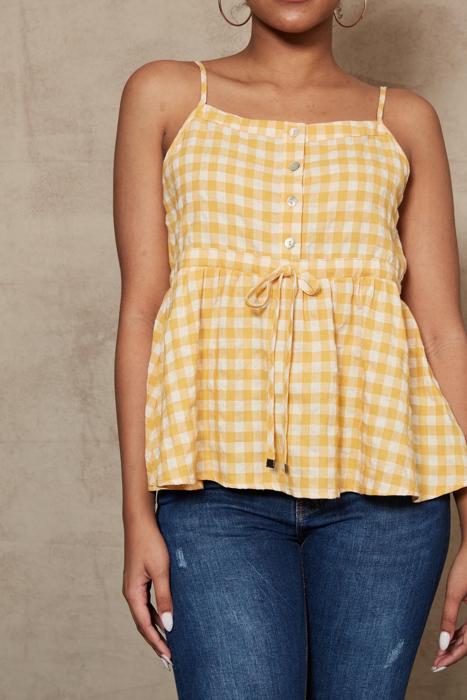 Mimosa Tank - Honeycomb - eb&ive Clothing - Top Strappy Linen