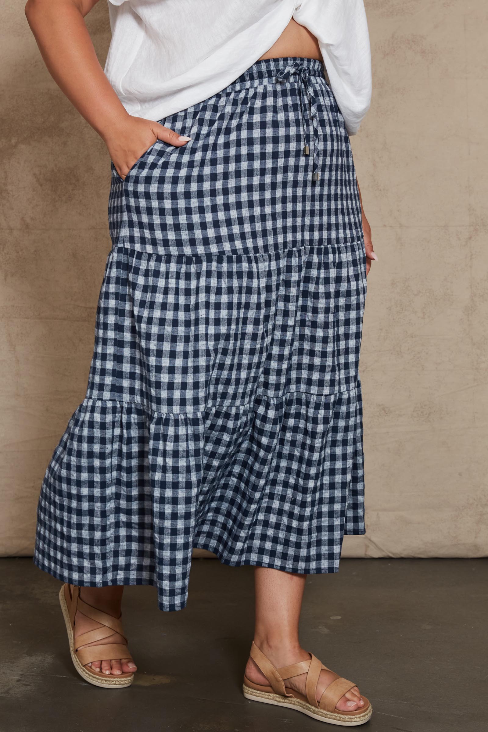 Mimosa Skirt - Indigo - eb&ive Clothing - Skirt Mid Linen