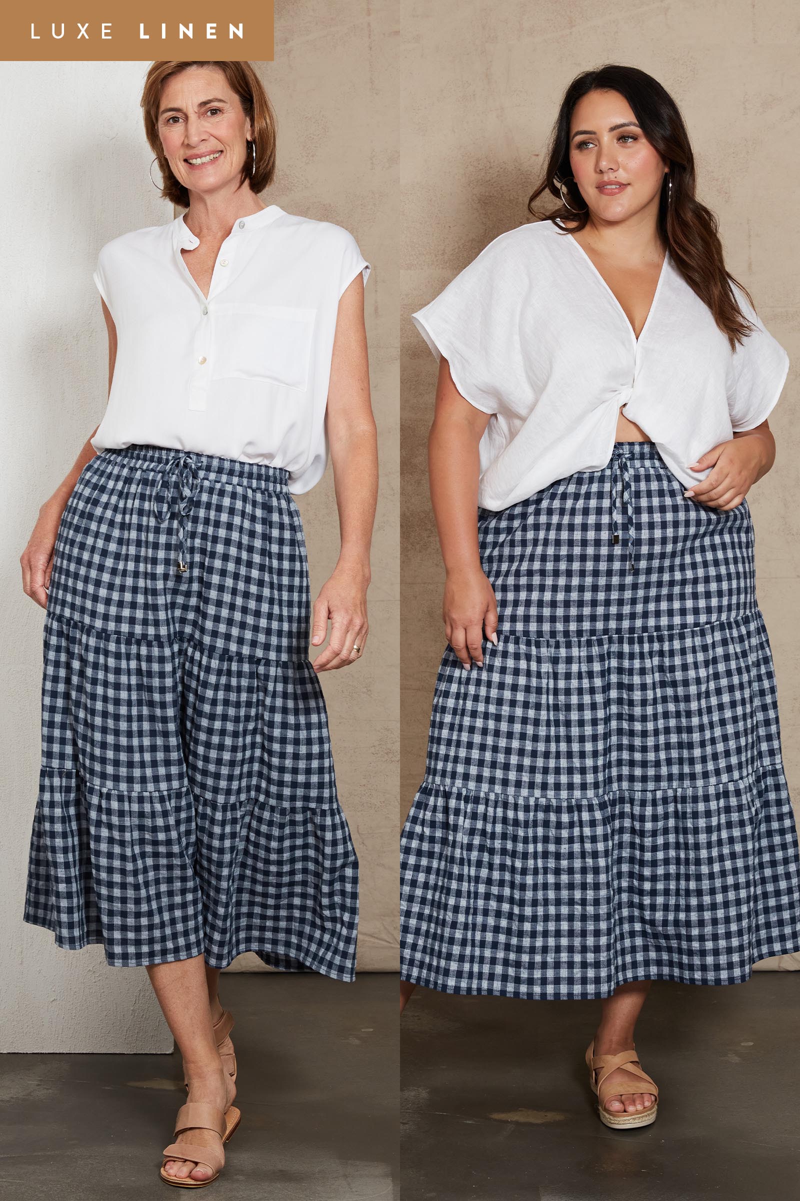 Mimosa Skirt - Indigo - eb&ive Clothing - Skirt Mid Linen