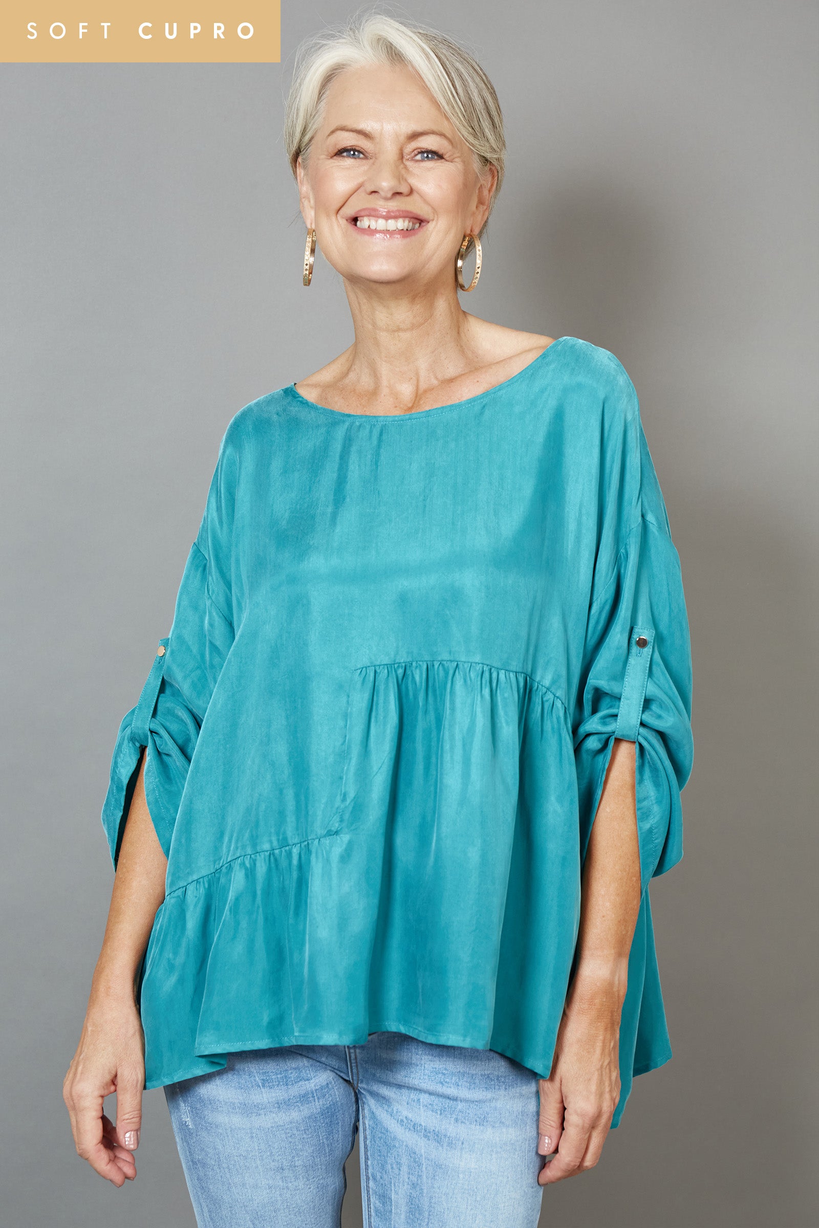 Vienetta Top - Teal - eb&ive Clothing - Top L/S Dressy