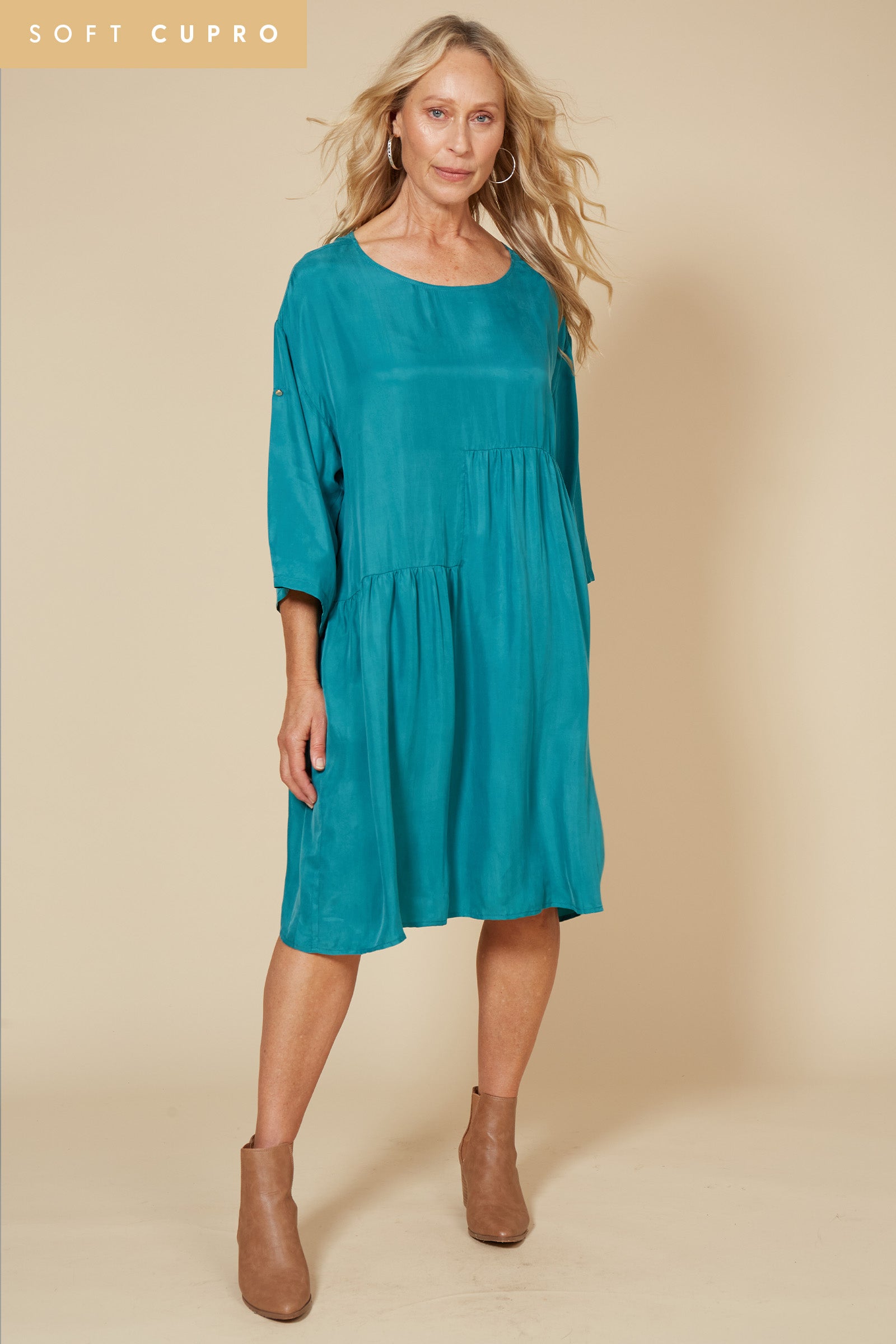 Vienetta Dress - Teal - eb&ive Clothing - Dress 3/4 Length