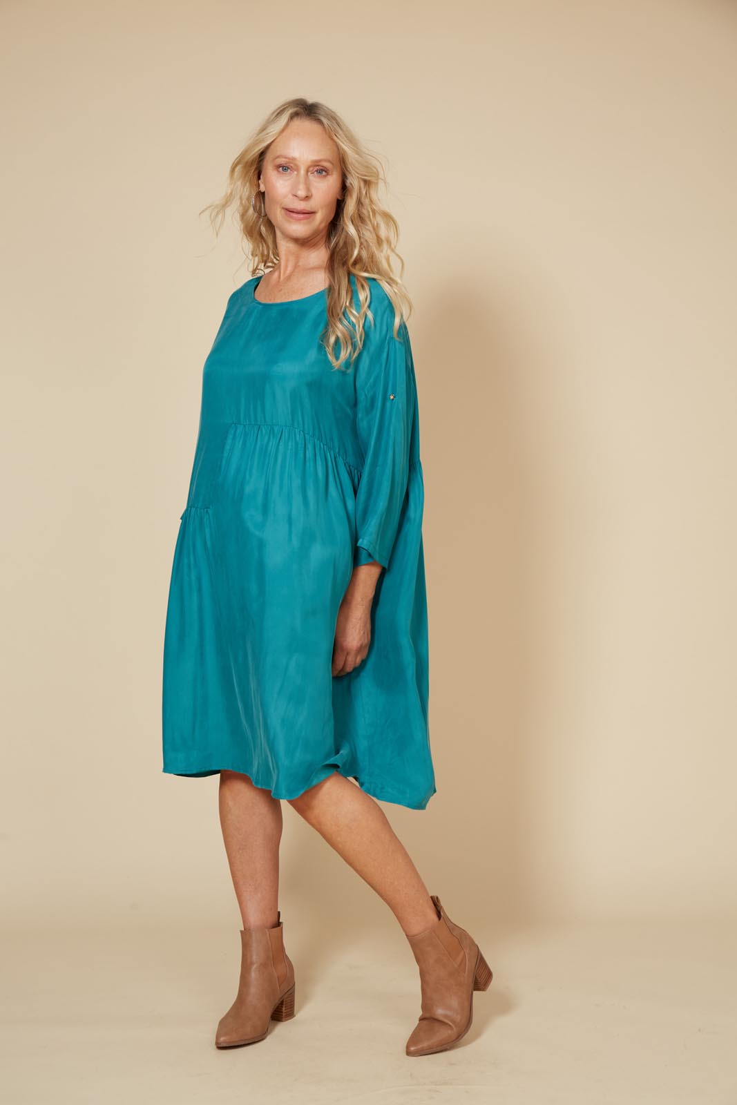 Vienetta Dress - Teal - eb&ive Clothing - Dress 3/4 Length