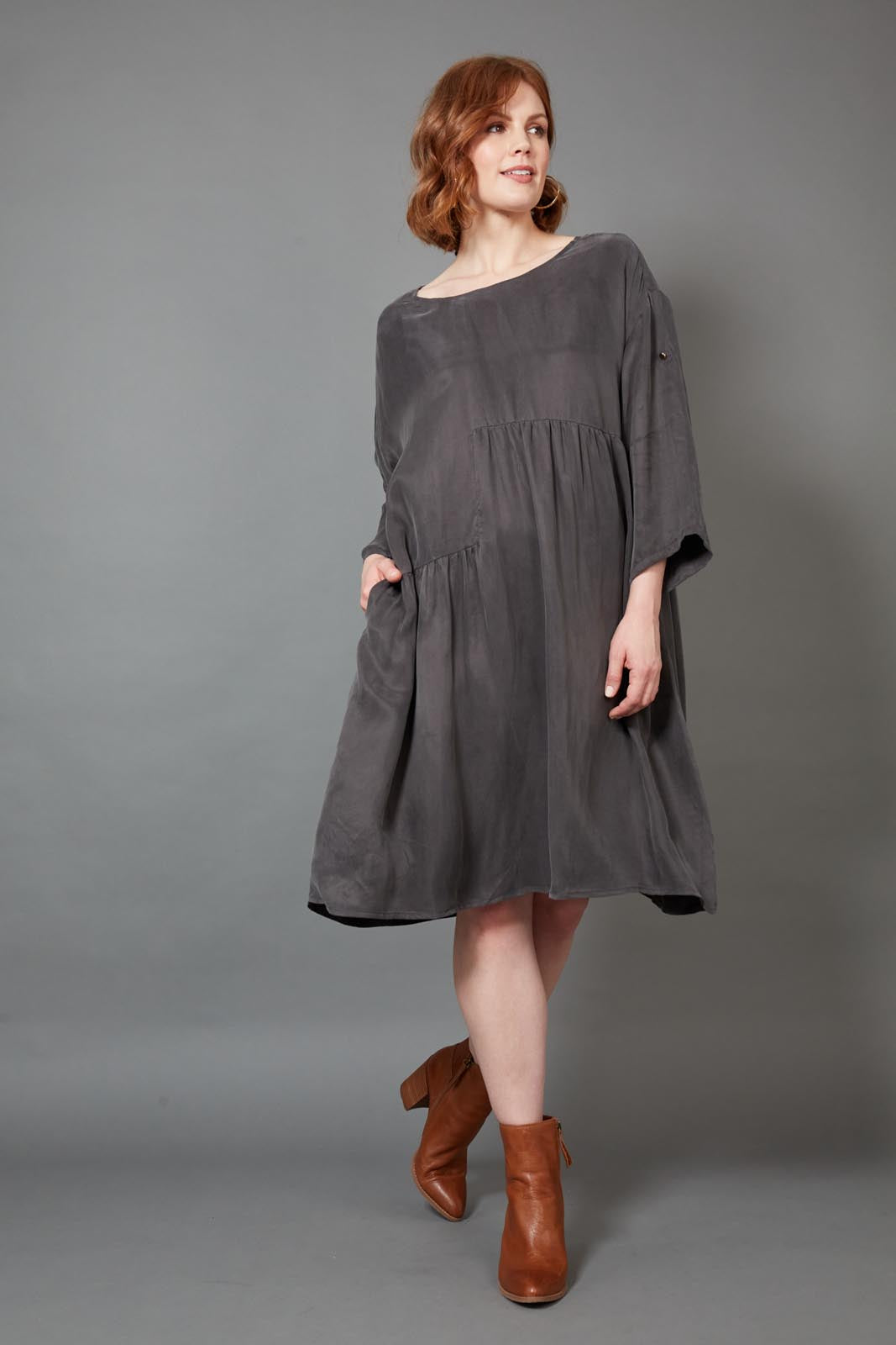Vienetta Dress - Fossil - eb&ive Clothing - Dress 3/4 Length