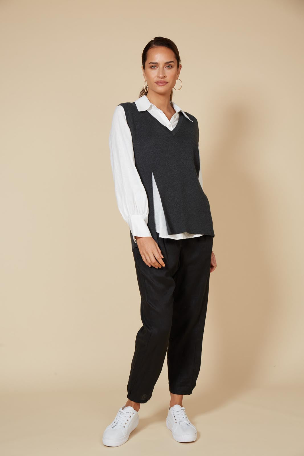 Cleo Vest - Fossil - eb&ive Clothing - Knit Vest