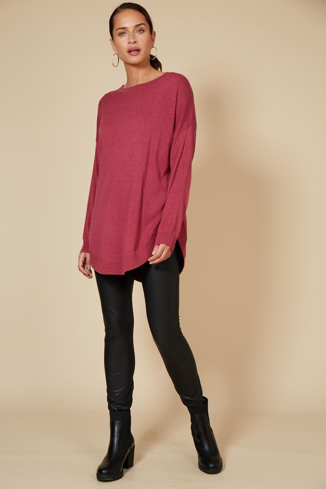 Cleo Jumper - Mulberry - eb&ive Clothing - Knit Jumper One Size