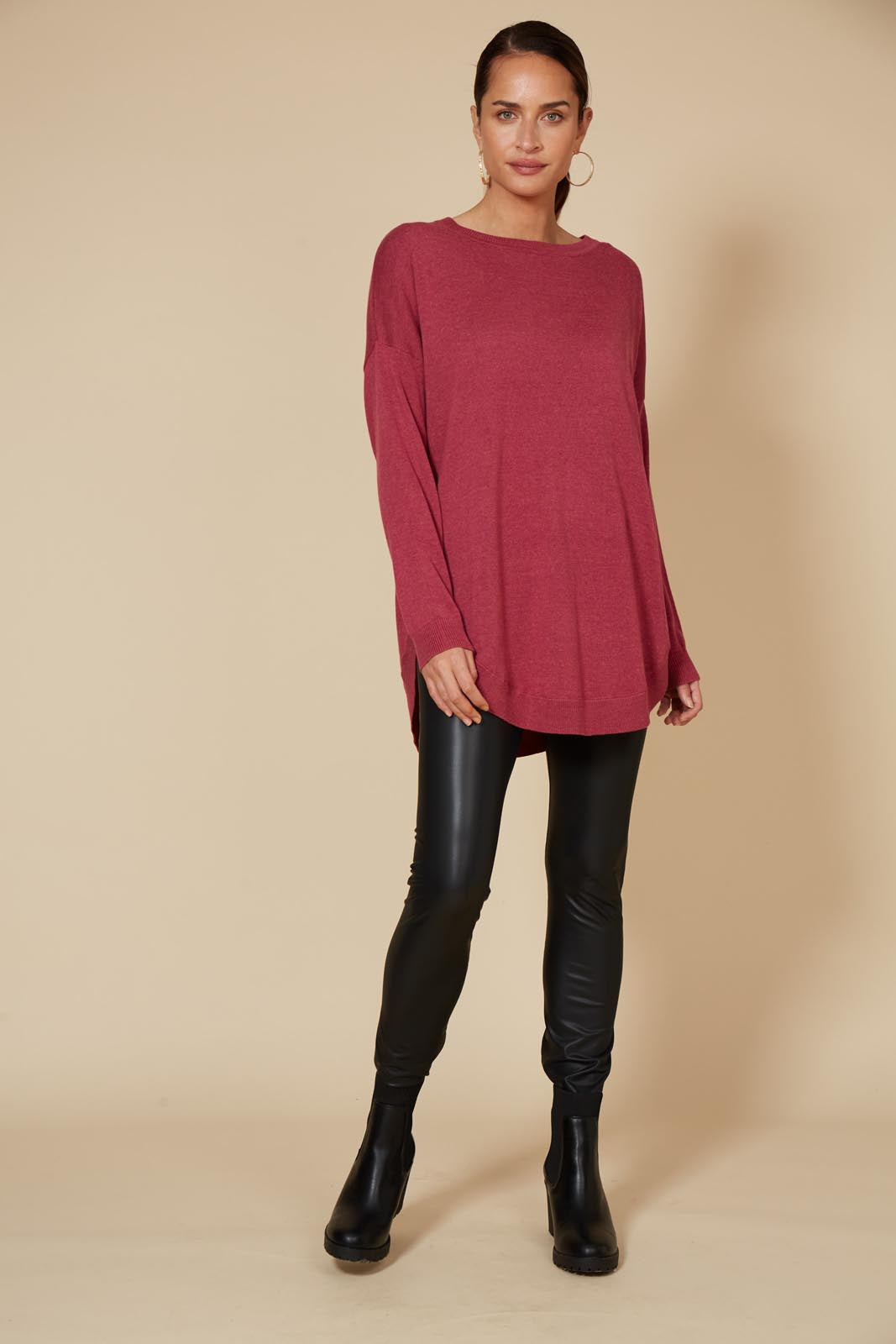 Cleo Jumper - Mulberry - eb&ive Clothing - Knit Jumper One Size