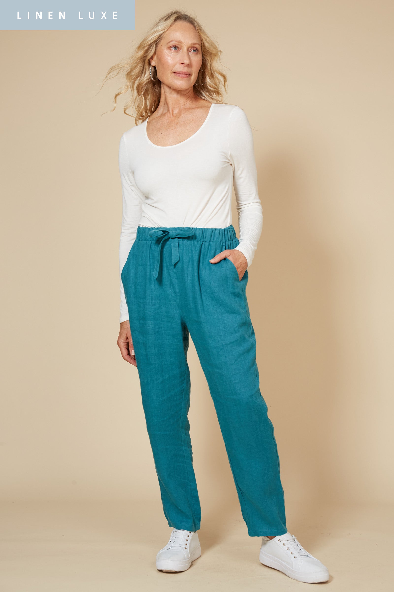 Diaz Relaxed Pant - Teal - eb&ive Clothing - Pant Relaxed Linen