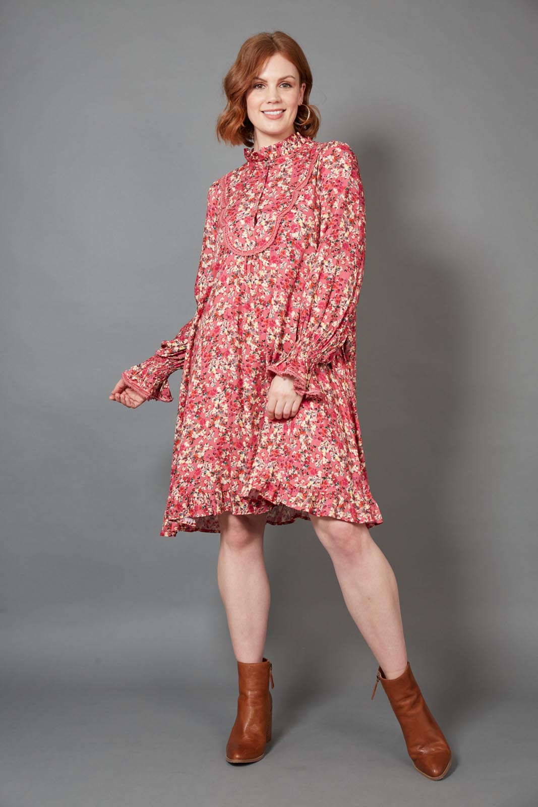 Milli Smock Dress - Rose Ditsy - eb&ive Clothing - Dress Mid