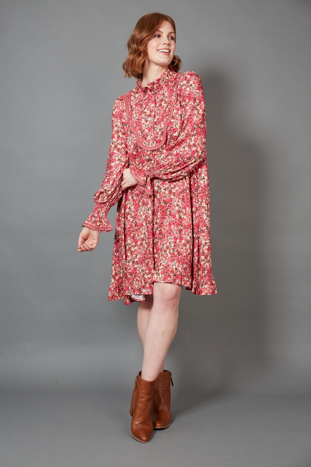 Milli Smock Dress - Rose Ditsy - eb&ive Clothing - Dress Mid