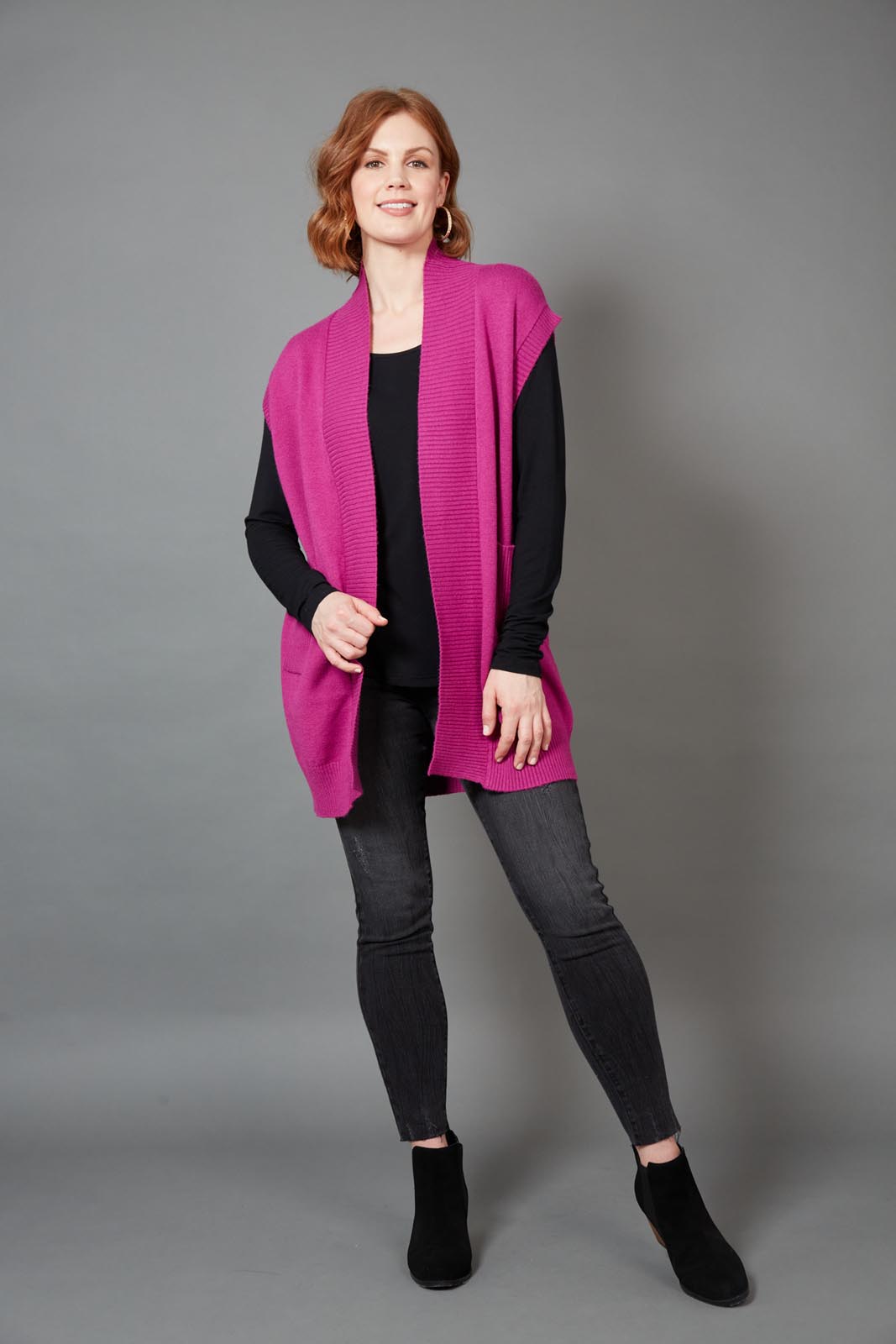Kit Vest - Mulberry - eb&ive Clothing - Knit Vest One Size
