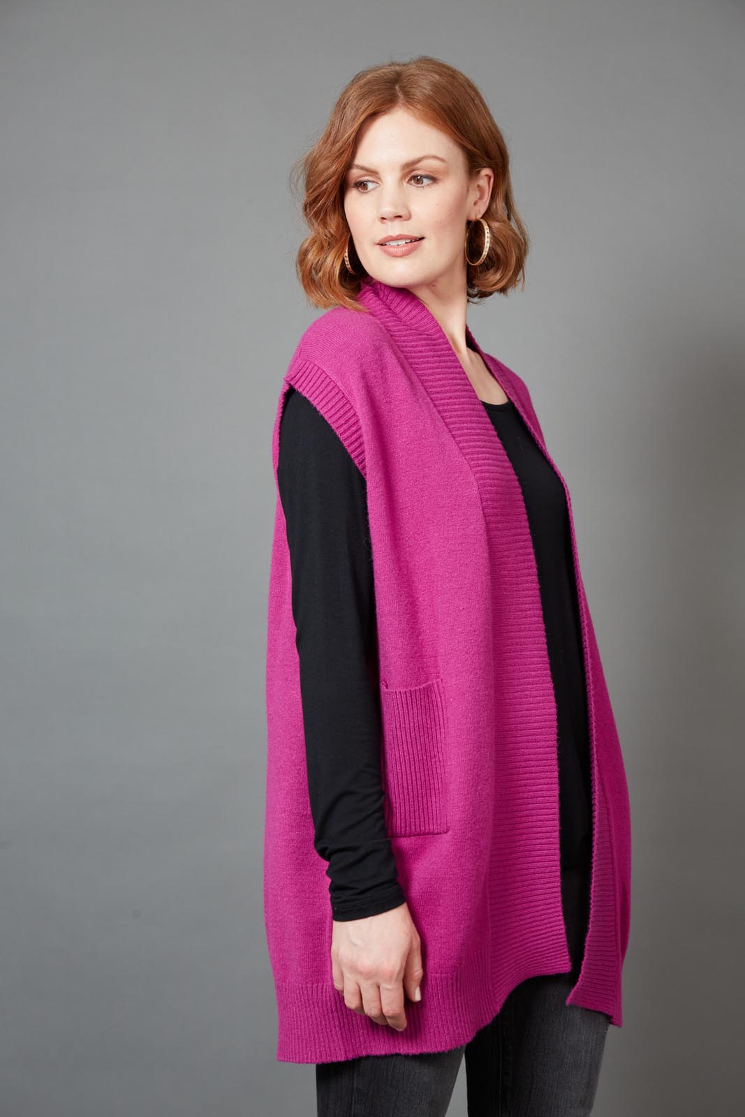 Kit Vest - Mulberry - eb&ive Clothing - Knit Vest One Size