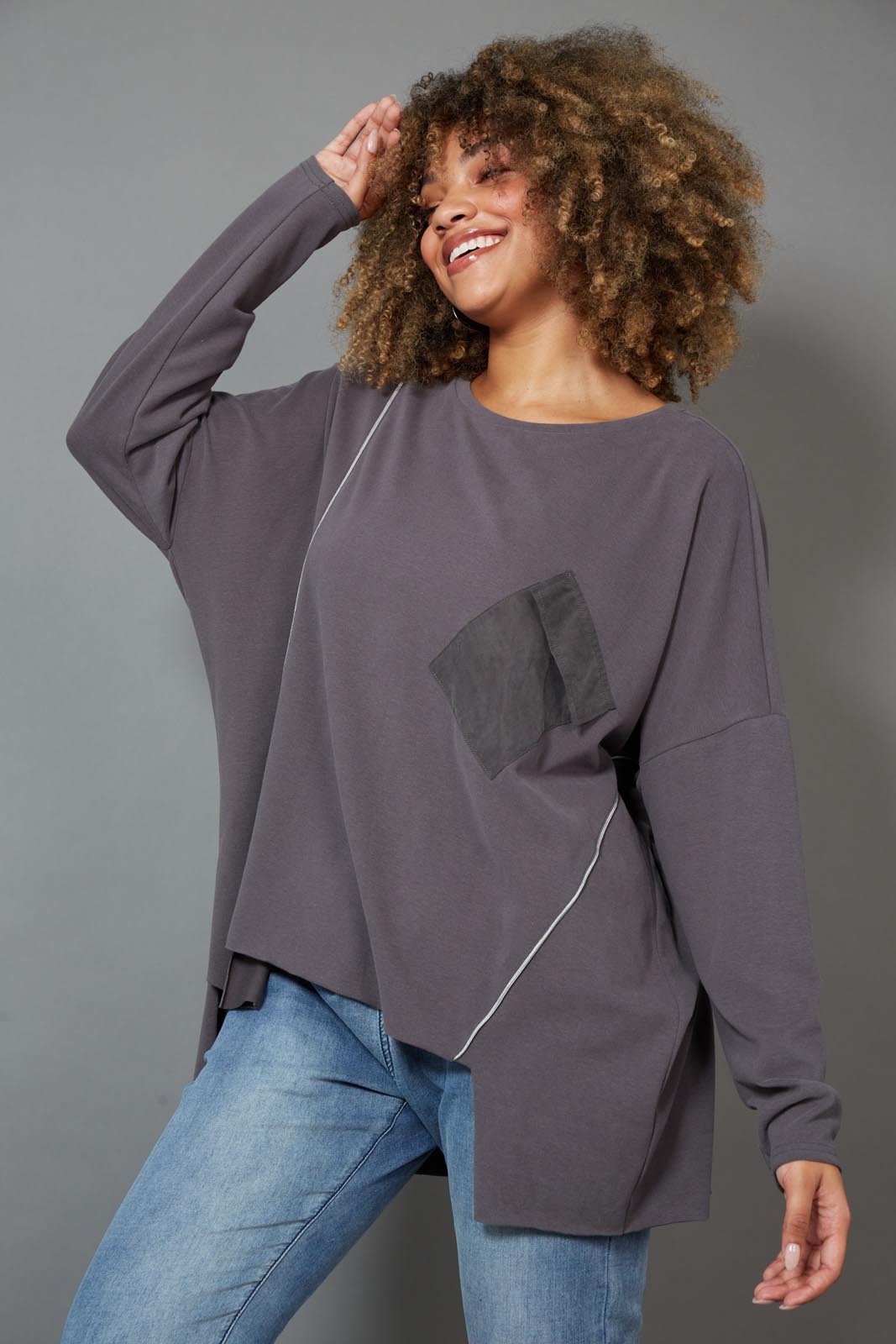 Martini Slouch Top - Fossil - eb&ive Clothing - Top L/S One Size