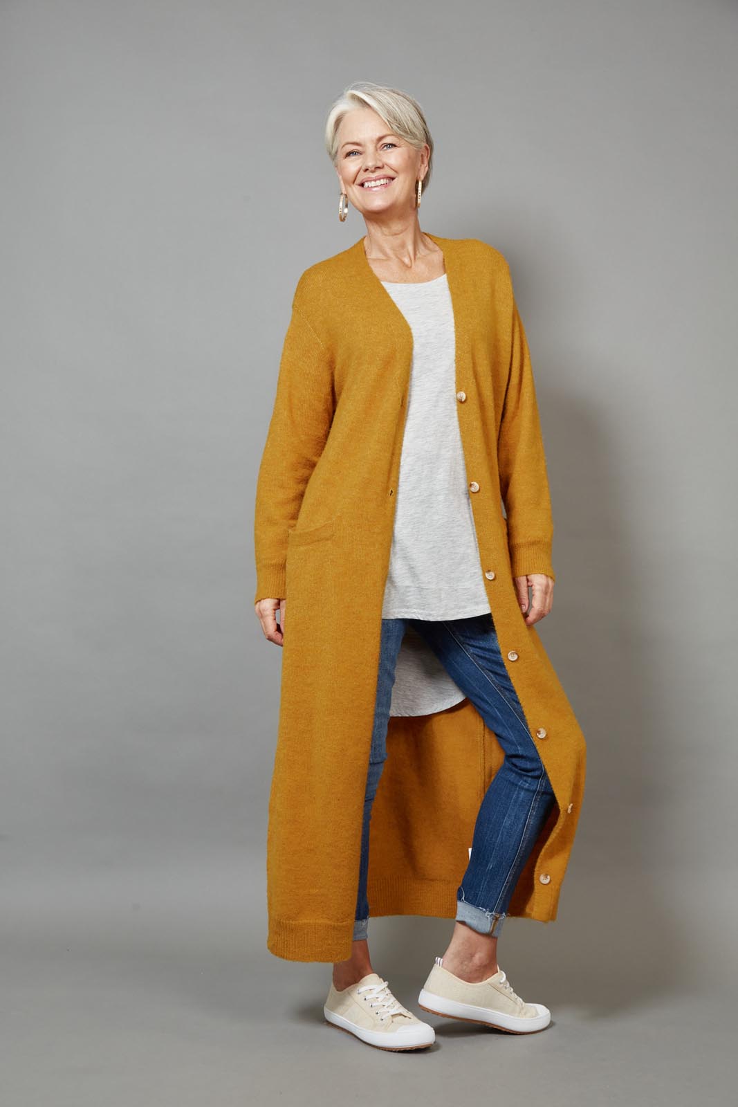 Kinsella Cardigan - Saffron - eb&ive Clothing - Knit Cardigan Long One Size