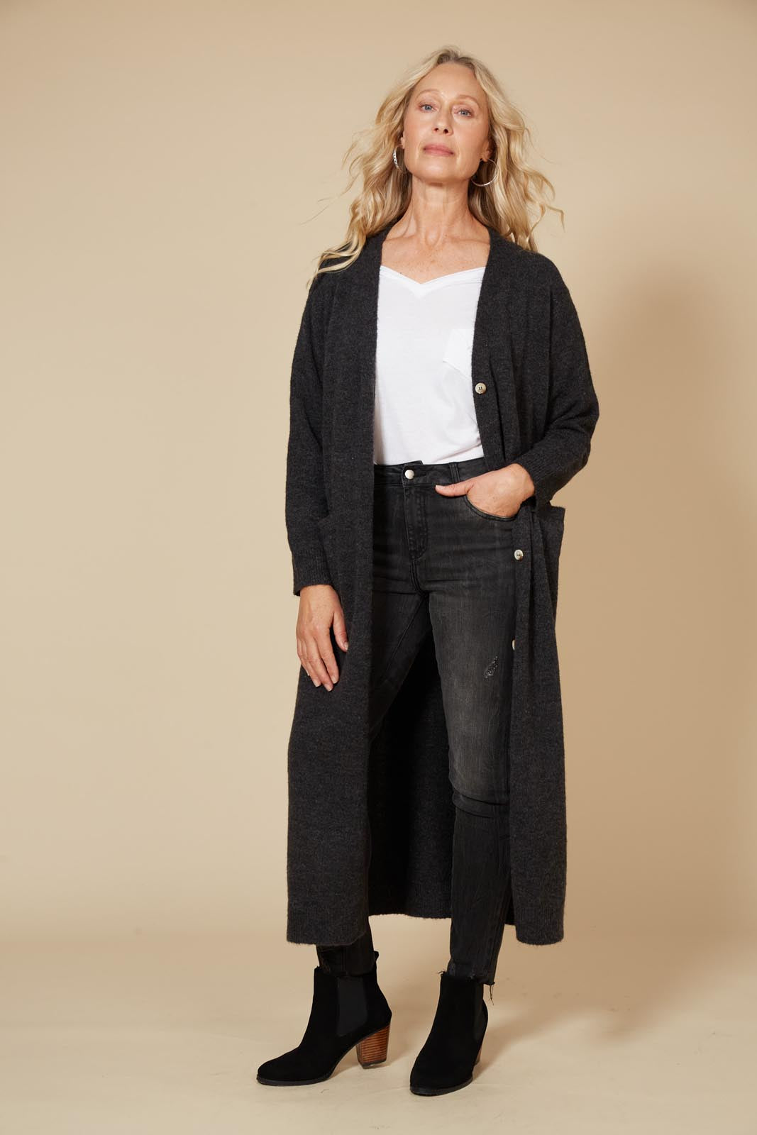 Kinsella Cardigan - Fossil - eb&ive Clothing - Knit Cardigan Long One Size