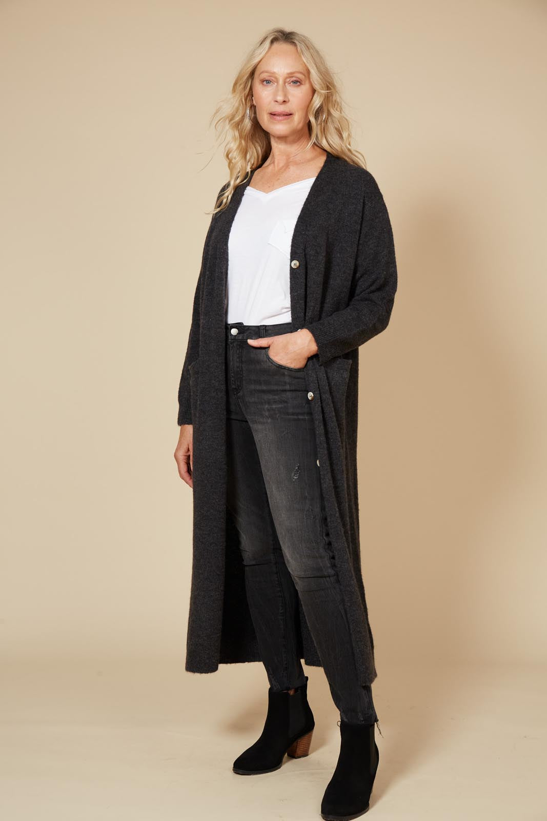 Kinsella Cardigan - Fossil - eb&ive Clothing - Knit Cardigan Long One Size