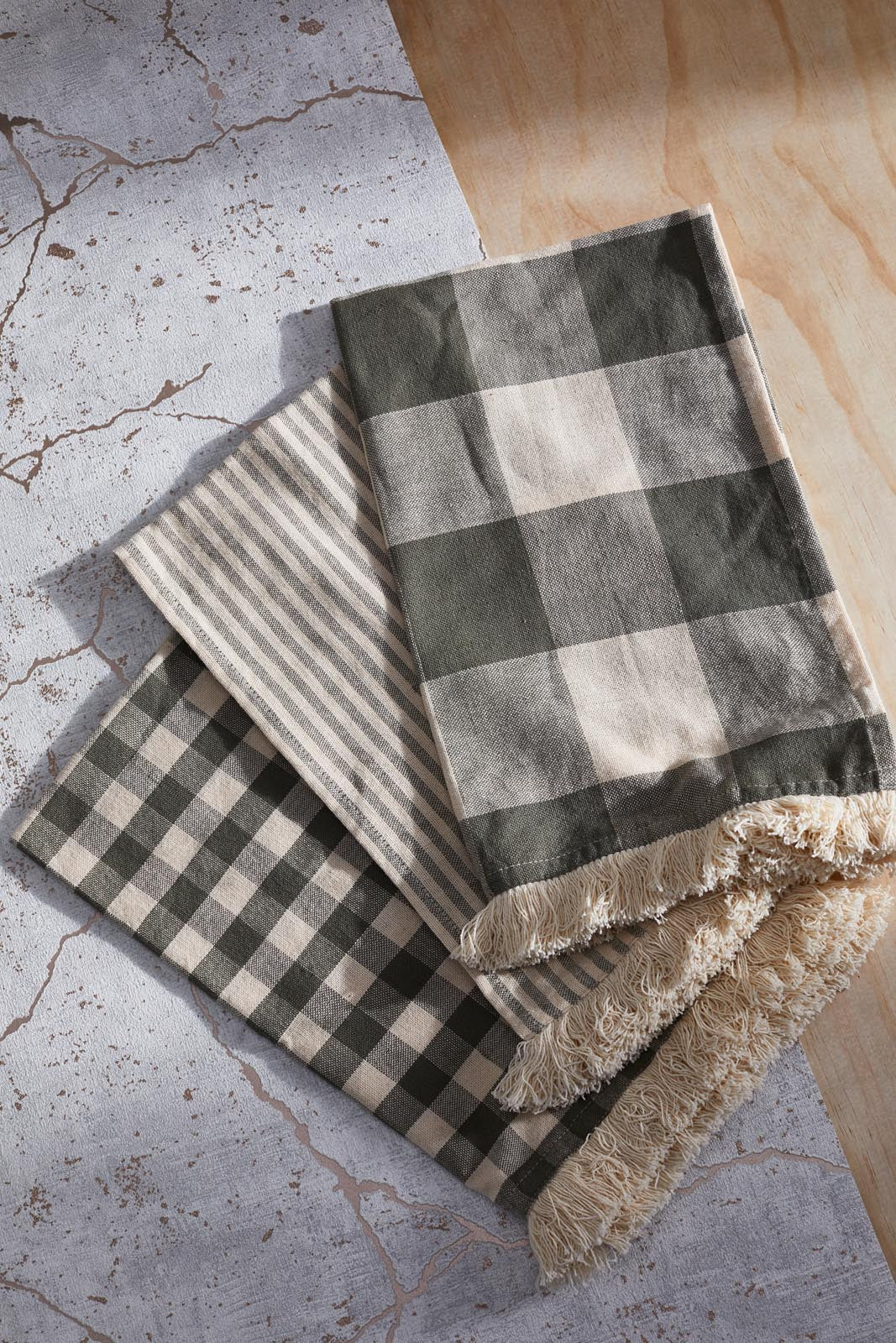Studio Tea Towel Set - Khaki - eb&ive Kitchen